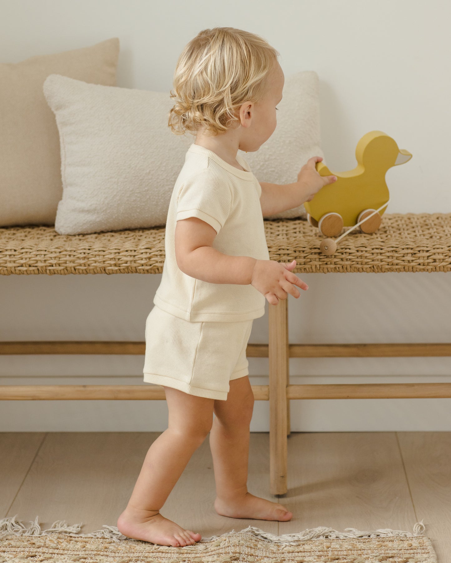 Waffle Shortie Set Natural - Rylee + Cru | Kids Clothes | Trendy Baby Clothes | Modern Infant Outfits |