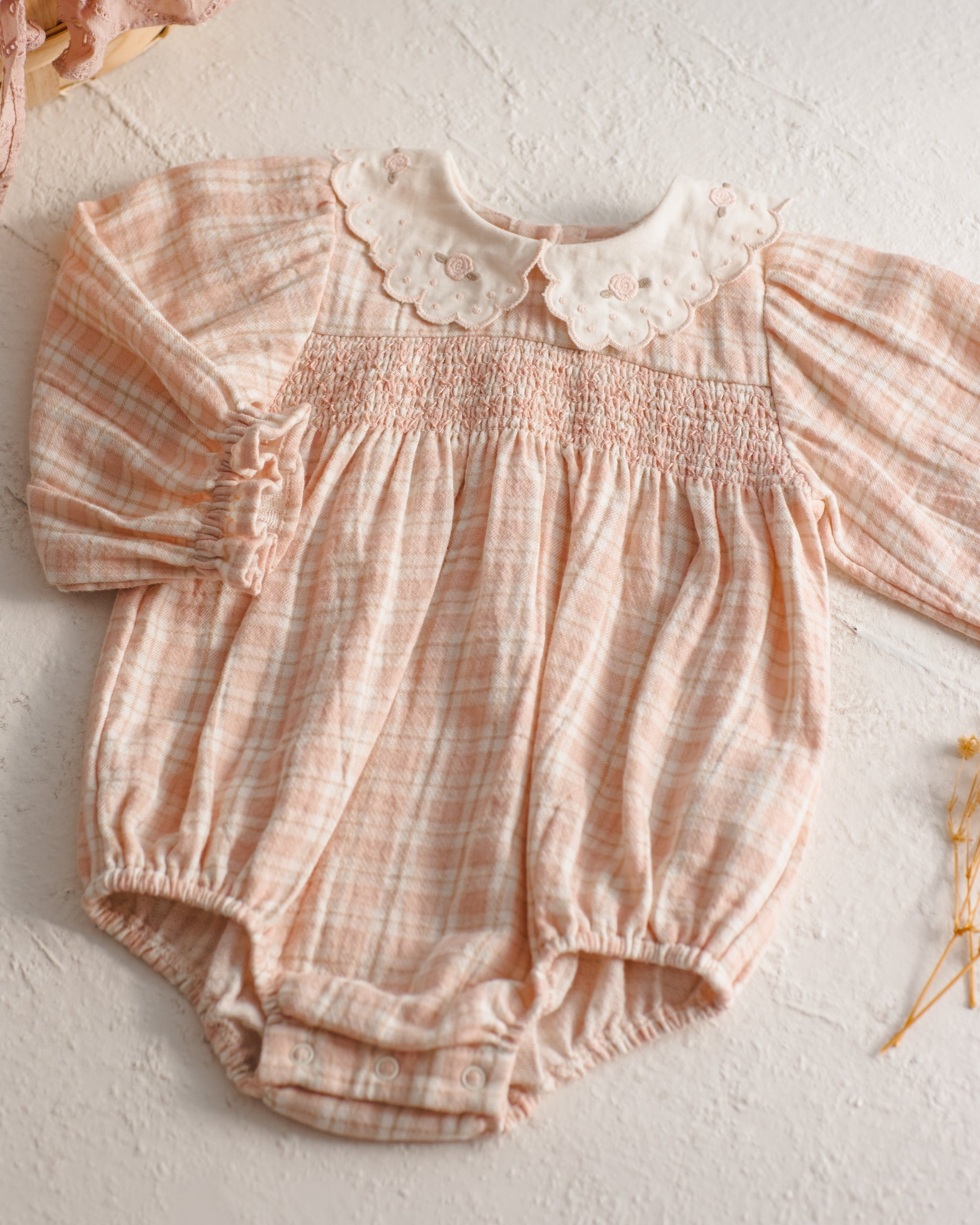 Callie Romper Pink Plaid - Rylee + Cru | Kids Clothes | Trendy Baby Clothes | Modern Infant Outfits |