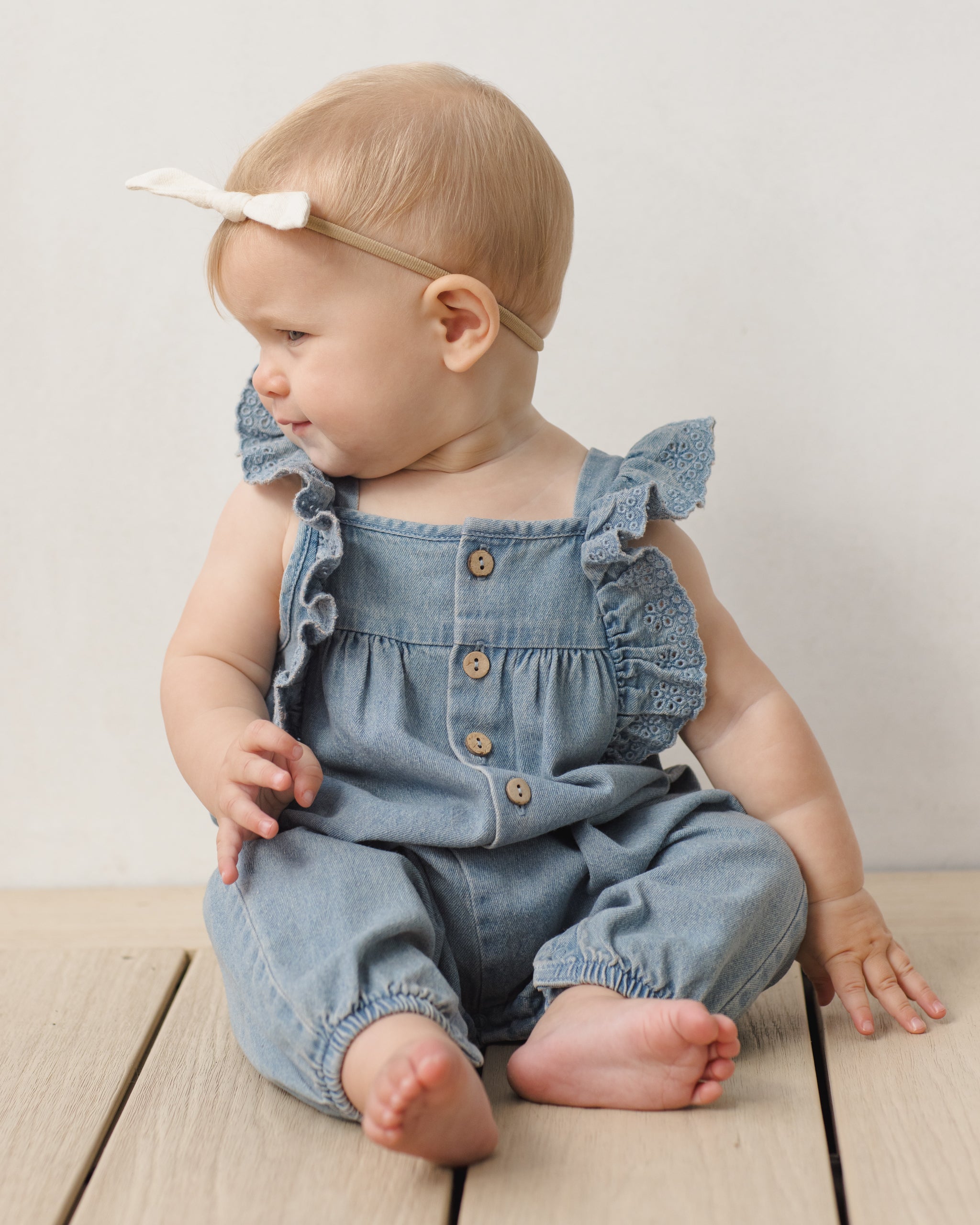 Nova Romper Chambray - Rylee + Cru | Kids Clothes | Trendy Baby Clothes | Modern Infant Outfits |