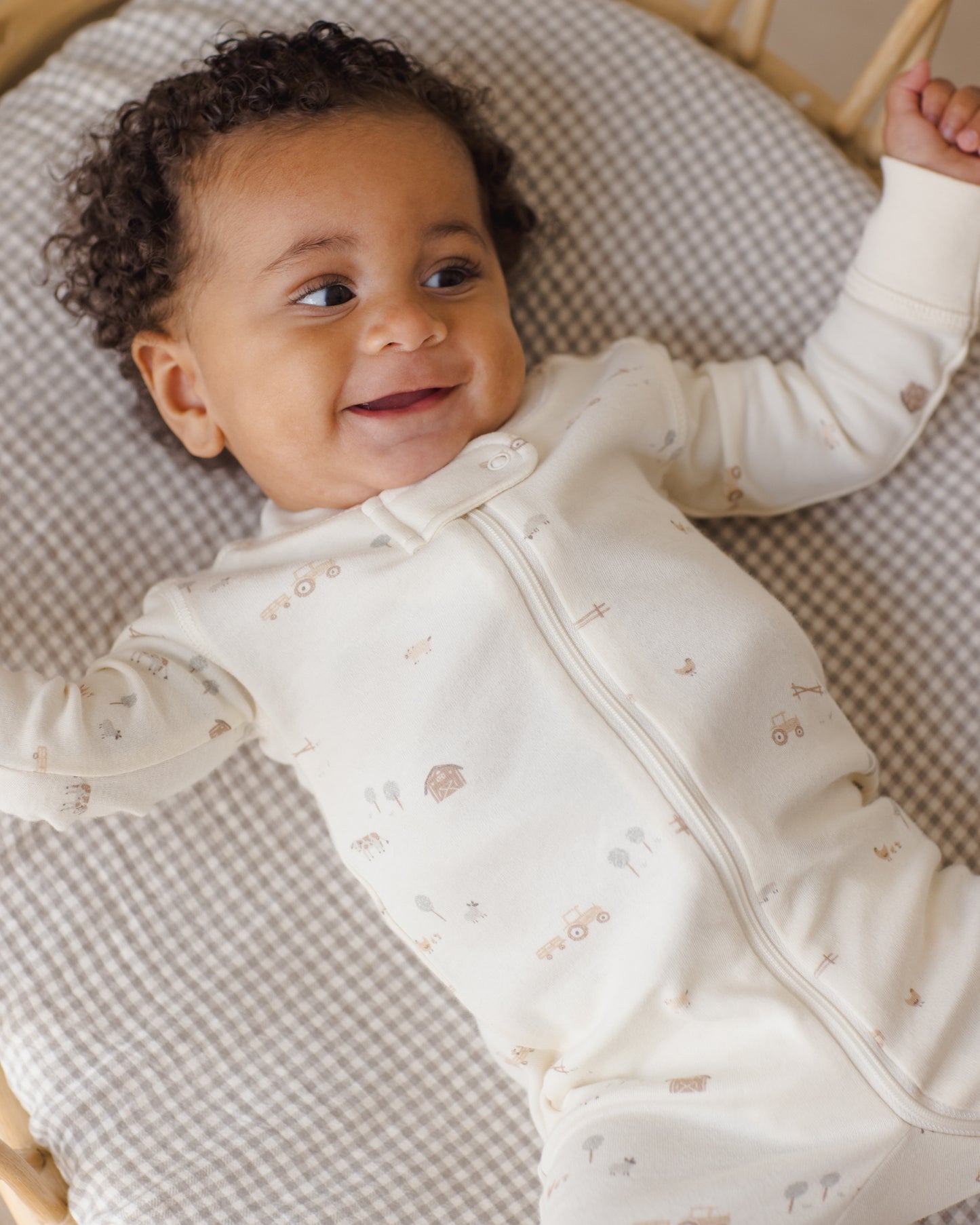 Zip Longsleeve Sleeper Farm - Rylee + Cru | Kids Clothes | Trendy Baby Clothes | Modern Infant Outfits |