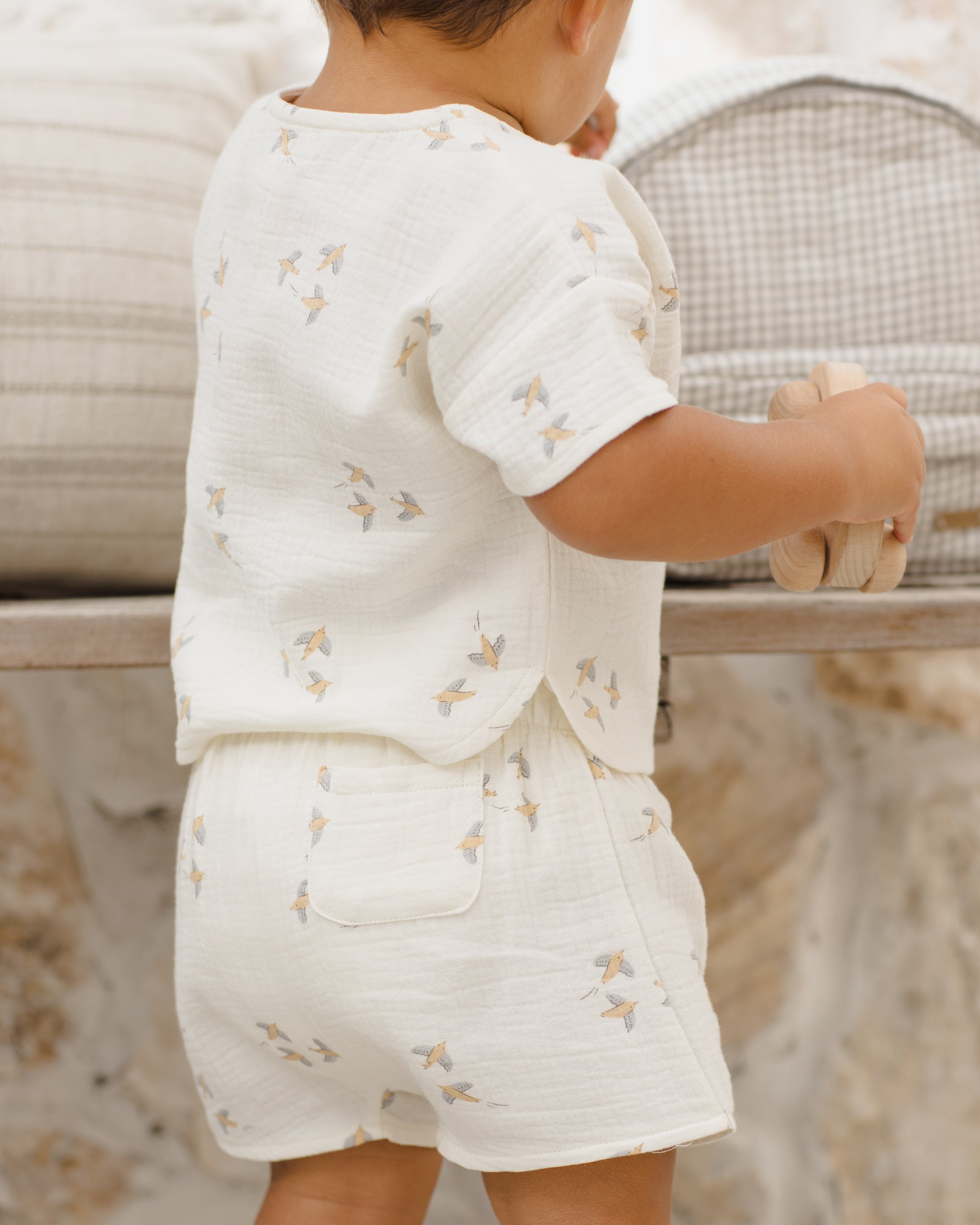 Woven Boxy Top + Short Set Birds - Rylee + Cru | Kids Clothes | Trendy Baby Clothes | Modern Infant Outfits |