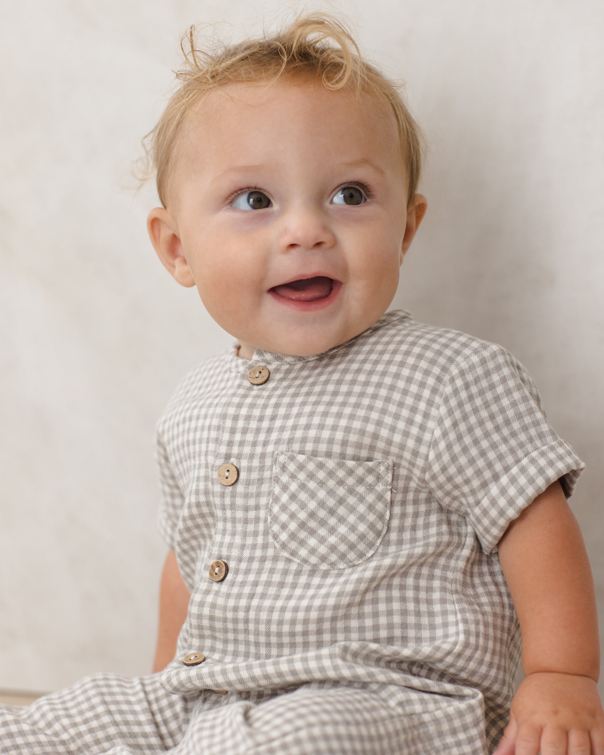 Charlie Jumpsuit Sage Gingham - Rylee + Cru | Kids Clothes | Trendy Baby Clothes | Modern Infant Outfits |