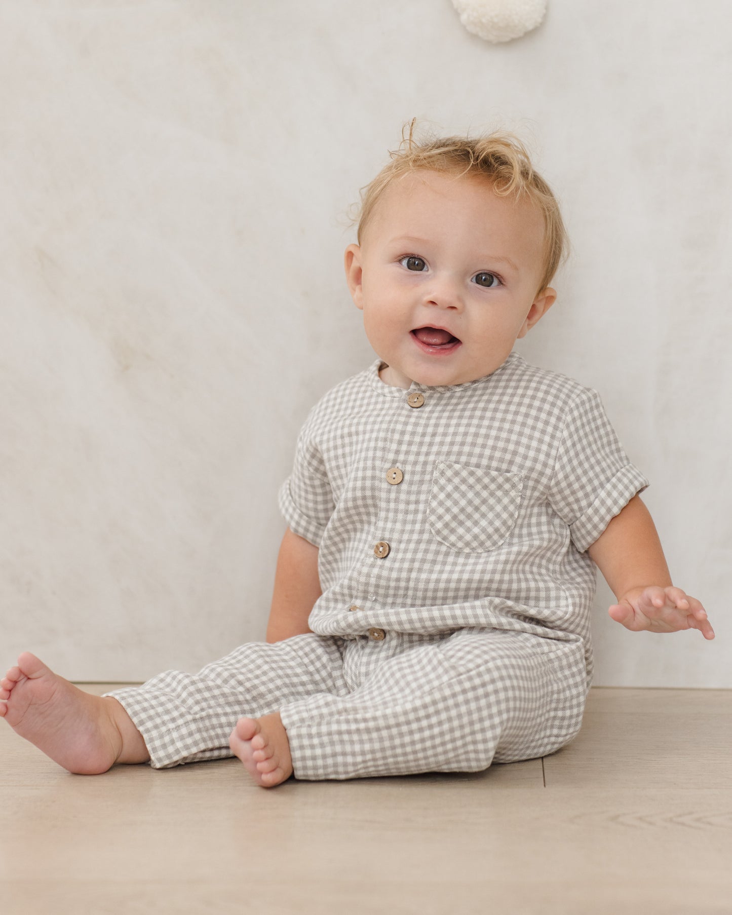 Charlie Jumpsuit Sage Gingham - Rylee + Cru | Kids Clothes | Trendy Baby Clothes | Modern Infant Outfits |