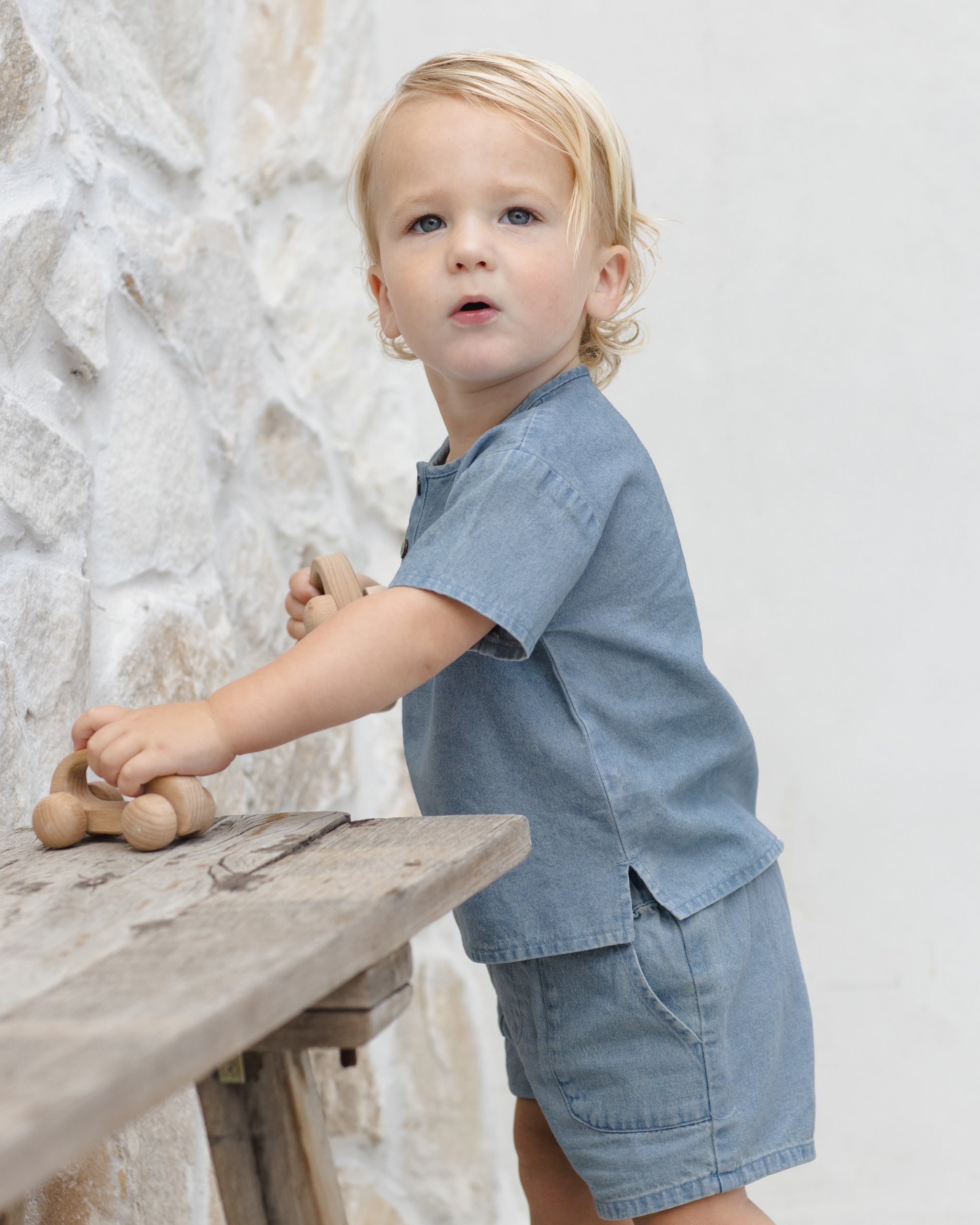 Henry Top Chambray - Rylee + Cru | Kids Clothes | Trendy Baby Clothes | Modern Infant Outfits |