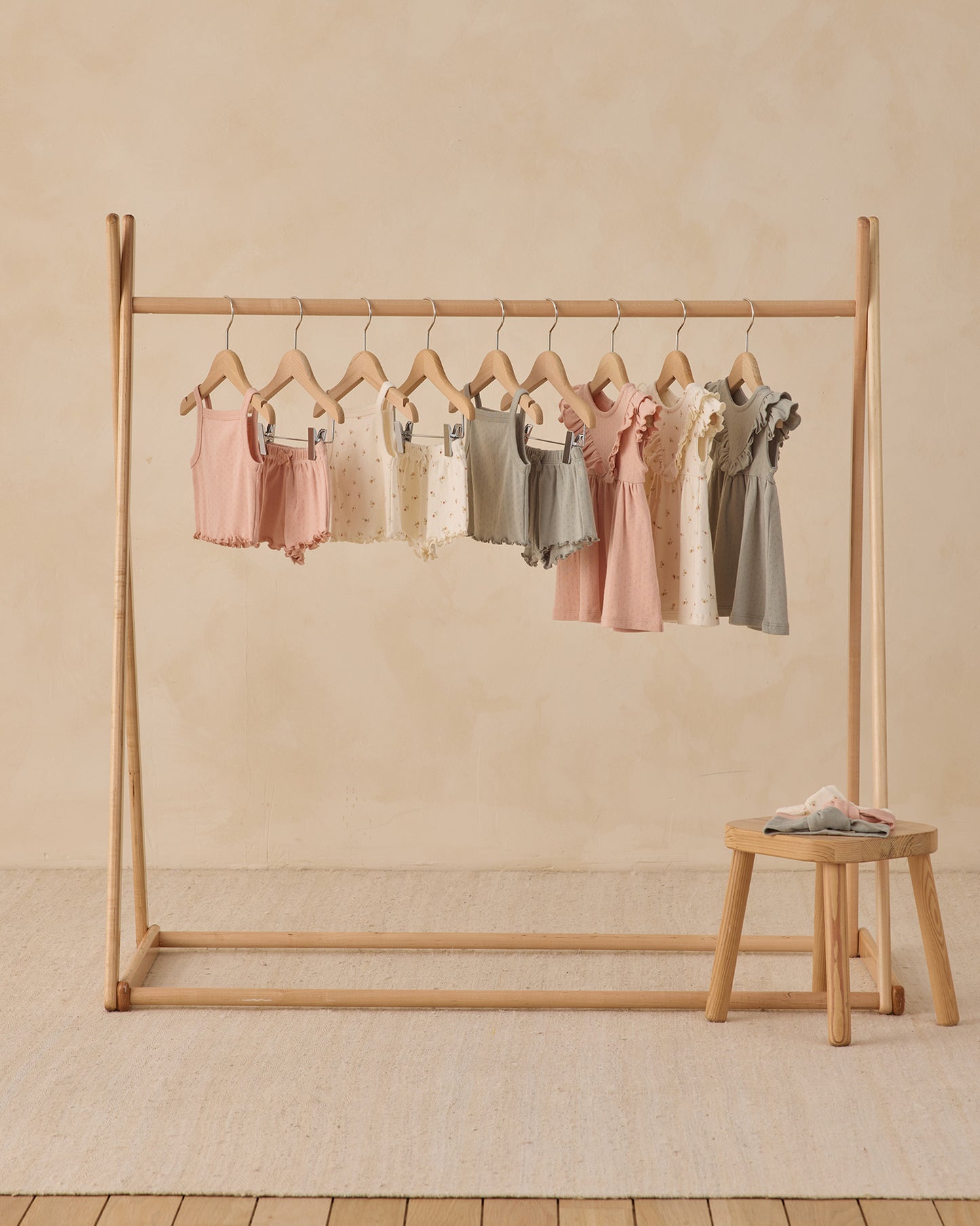 Sleeveless Ruffle V Dress Sage - Rylee + Cru | Kids Clothes | Trendy Baby Clothes | Modern Infant Outfits |