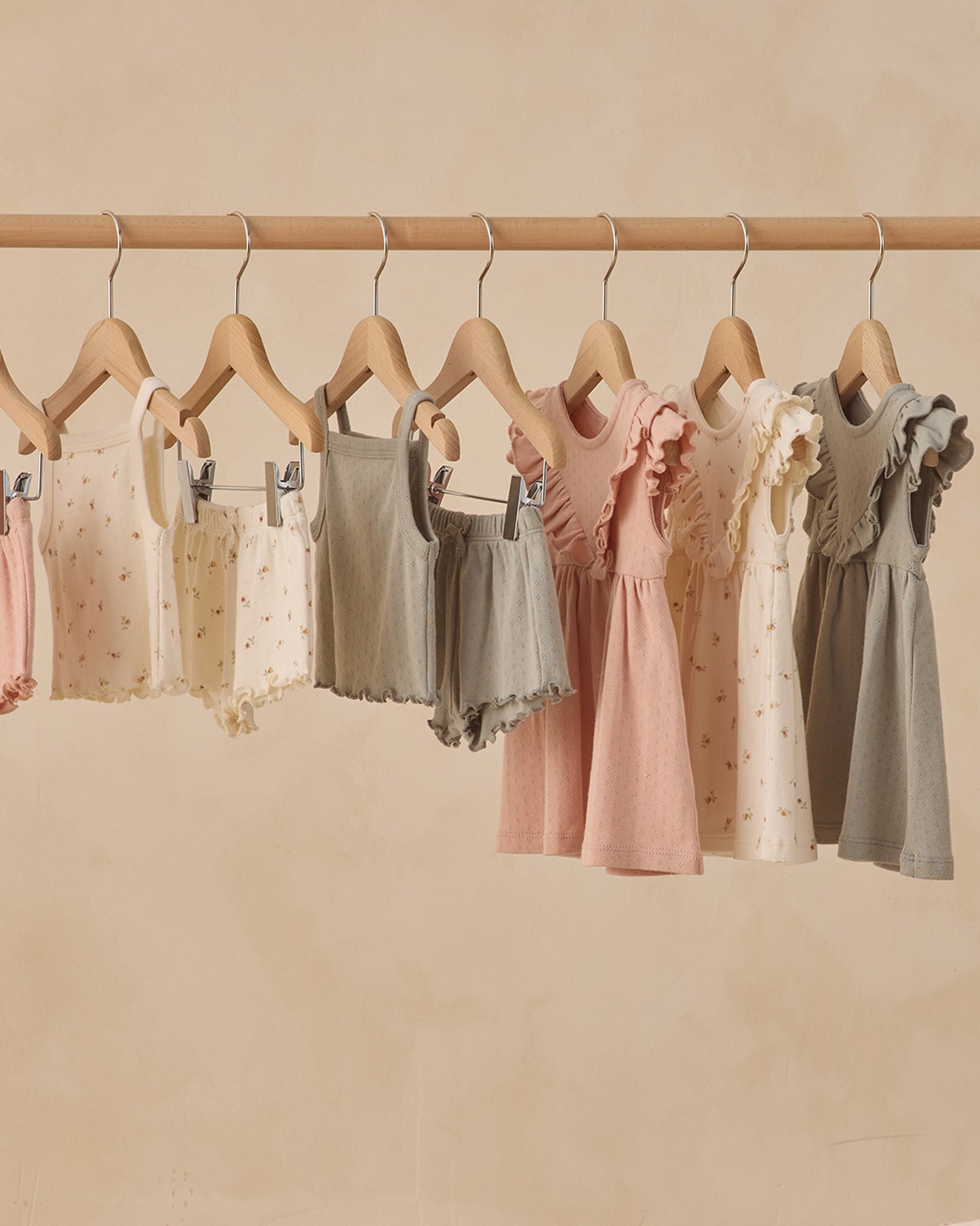 Sleeveless Ruffle V Dress Sage - Rylee + Cru | Kids Clothes | Trendy Baby Clothes | Modern Infant Outfits |