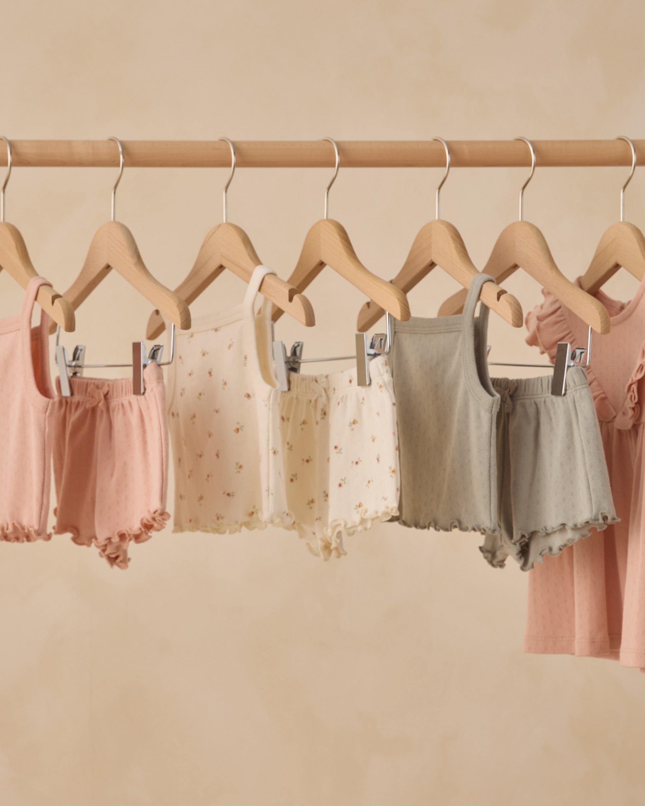 Pointelle Tank + Shortie Set Sage - Rylee + Cru | Kids Clothes | Trendy Baby Clothes | Modern Infant Outfits |