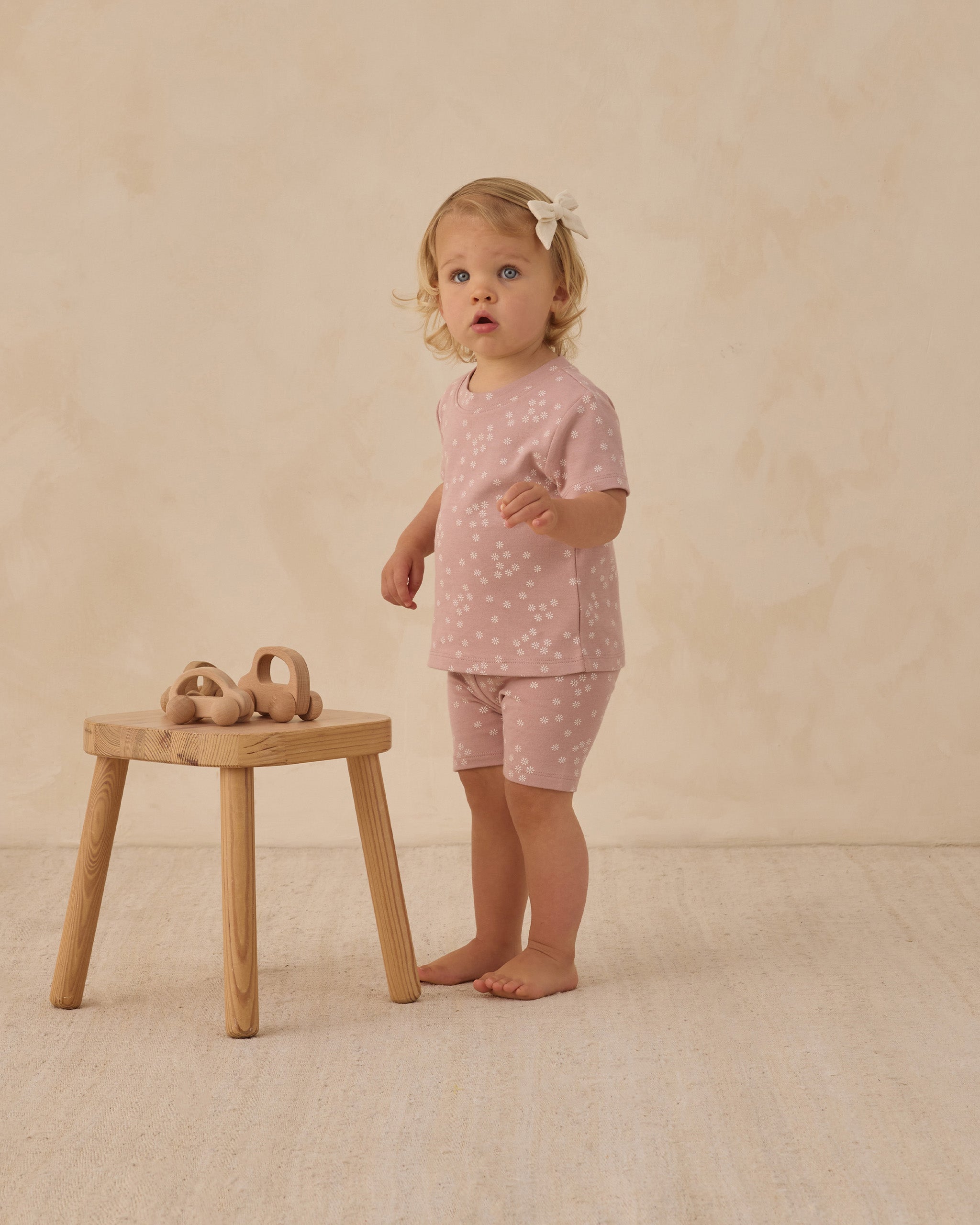 summer pjs for infants Summer Pajama Set Mauve Ditsy – Quincy Mae