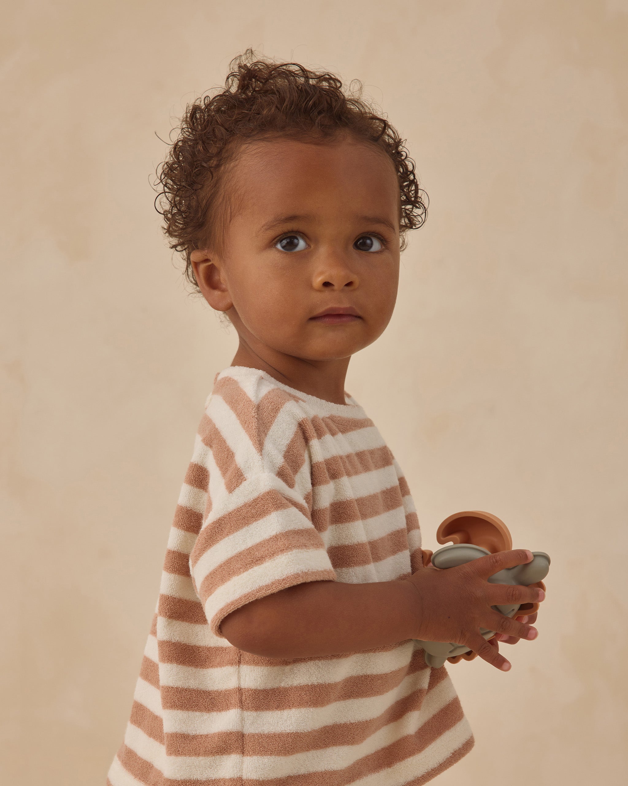 Terry Tee + Short Set Latte Stripe – Quincy Mae