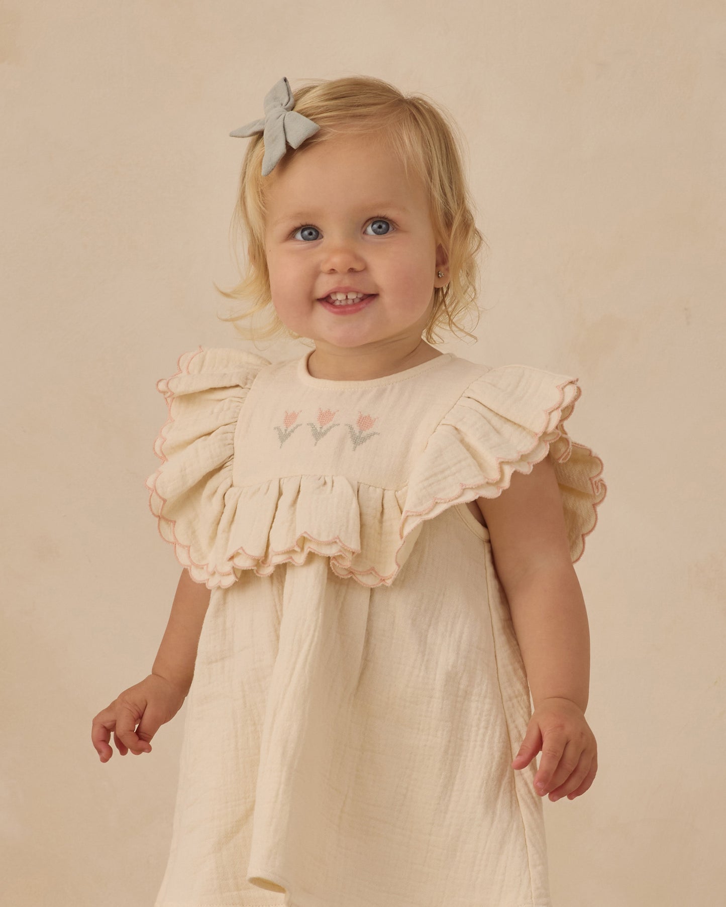 Lulu Dress Natural - Rylee + Cru | Kids Clothes | Trendy Baby Clothes | Modern Infant Outfits |