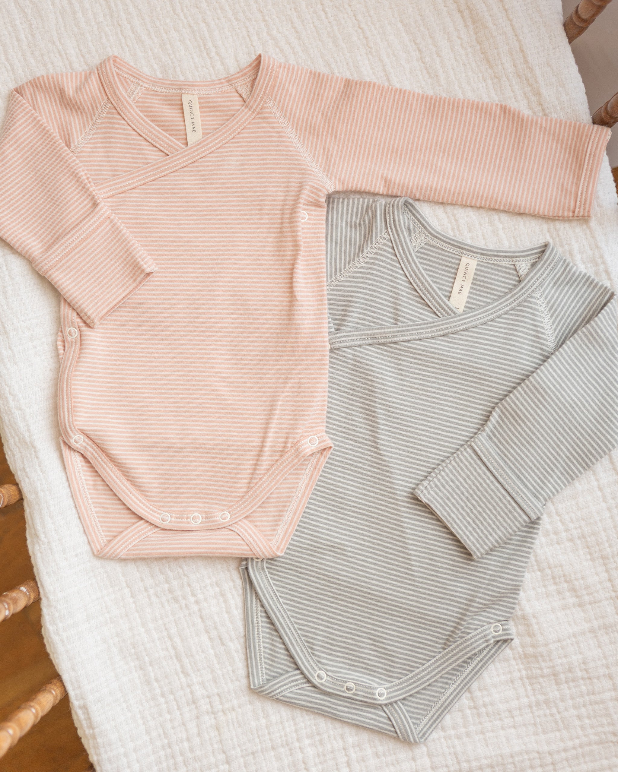 Side Snap Bodysuit Sage Micro Stripe - Rylee + Cru | Kids Clothes | Trendy Baby Clothes | Modern Infant Outfits |