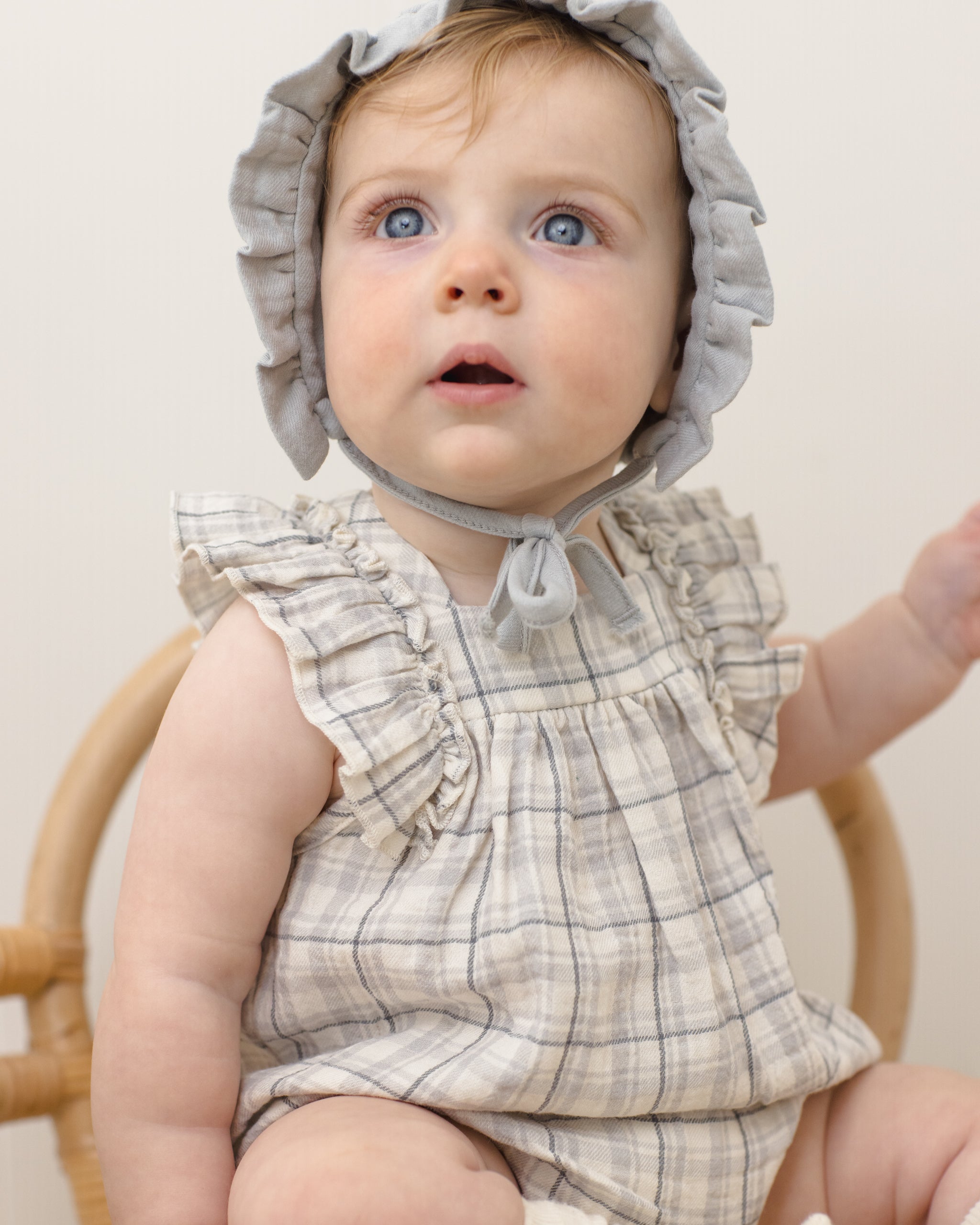 Maya Romper Blue Plaid - Rylee + Cru | Kids Clothes | Trendy Baby Clothes | Modern Infant Outfits |