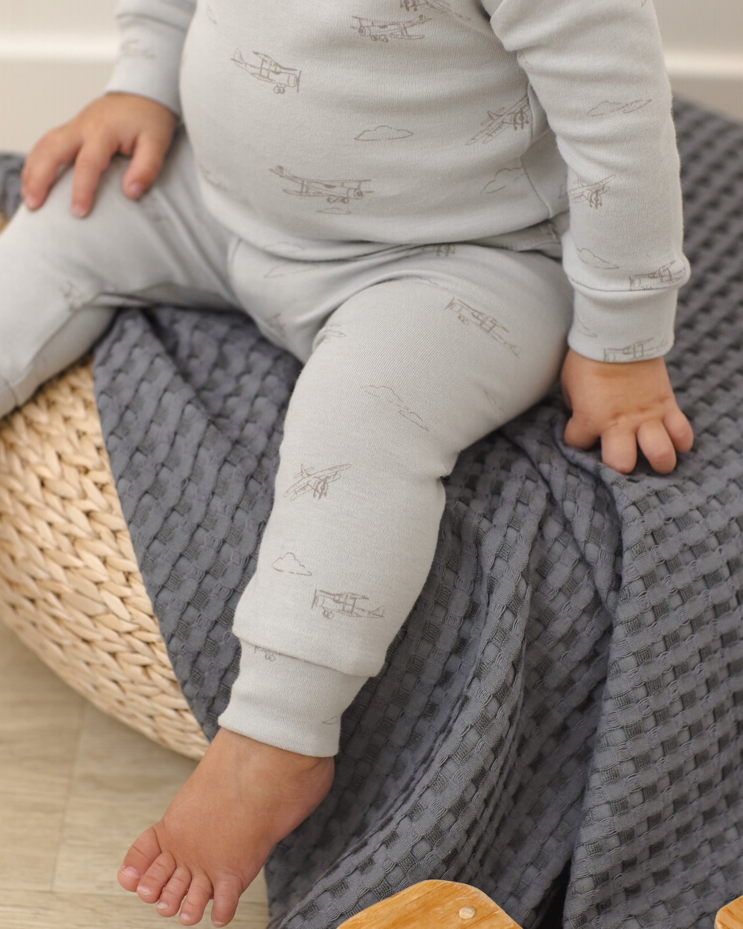 Jersey Pajama Set Airplane - Rylee + Cru | Kids Clothes | Trendy Baby Clothes | Modern Infant Outfits |
