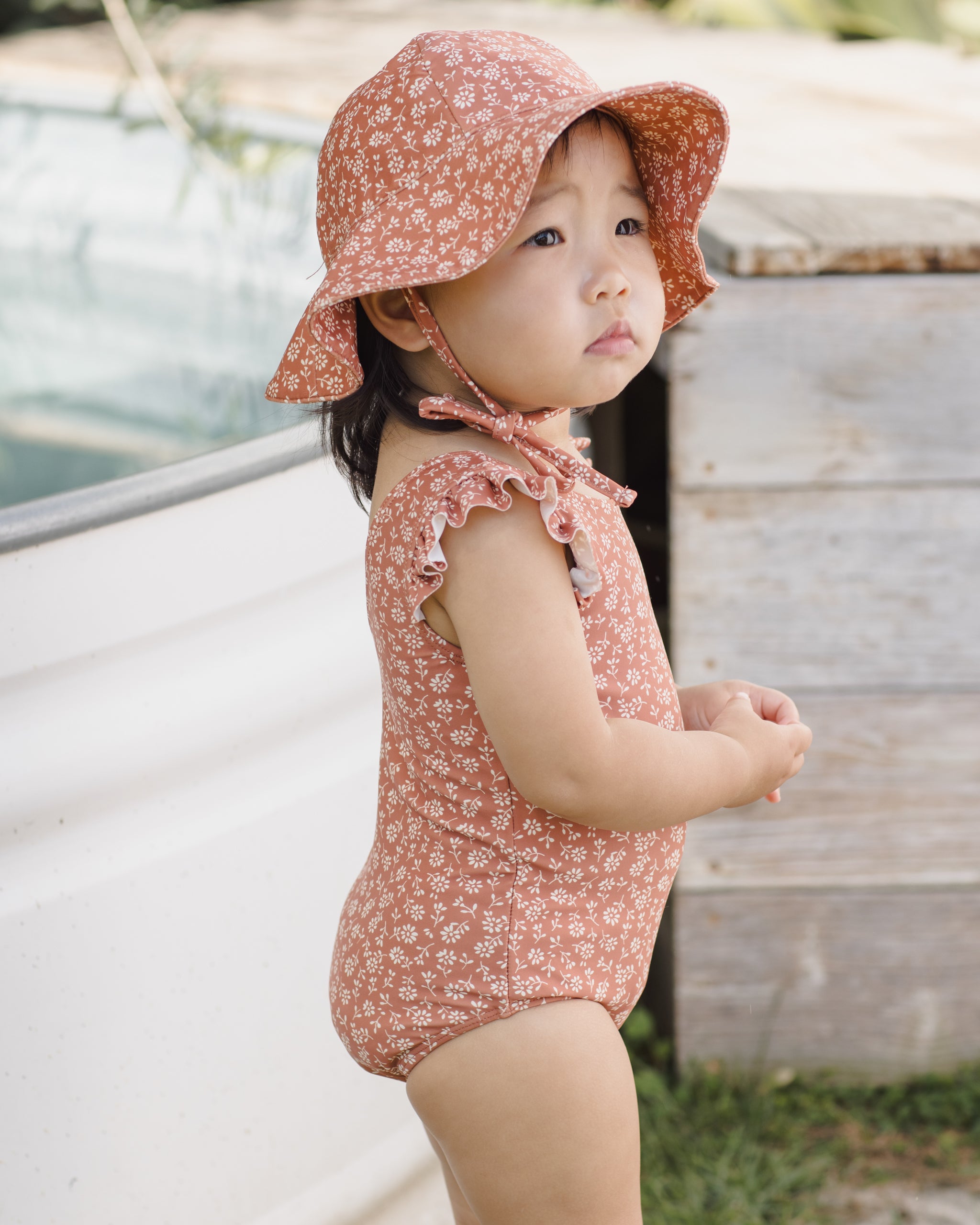Scoop Back One-Piece Swimsuit Poppy Floral - Rylee + Cru | Kids Clothes | Trendy Baby Clothes | Modern Infant Outfits |