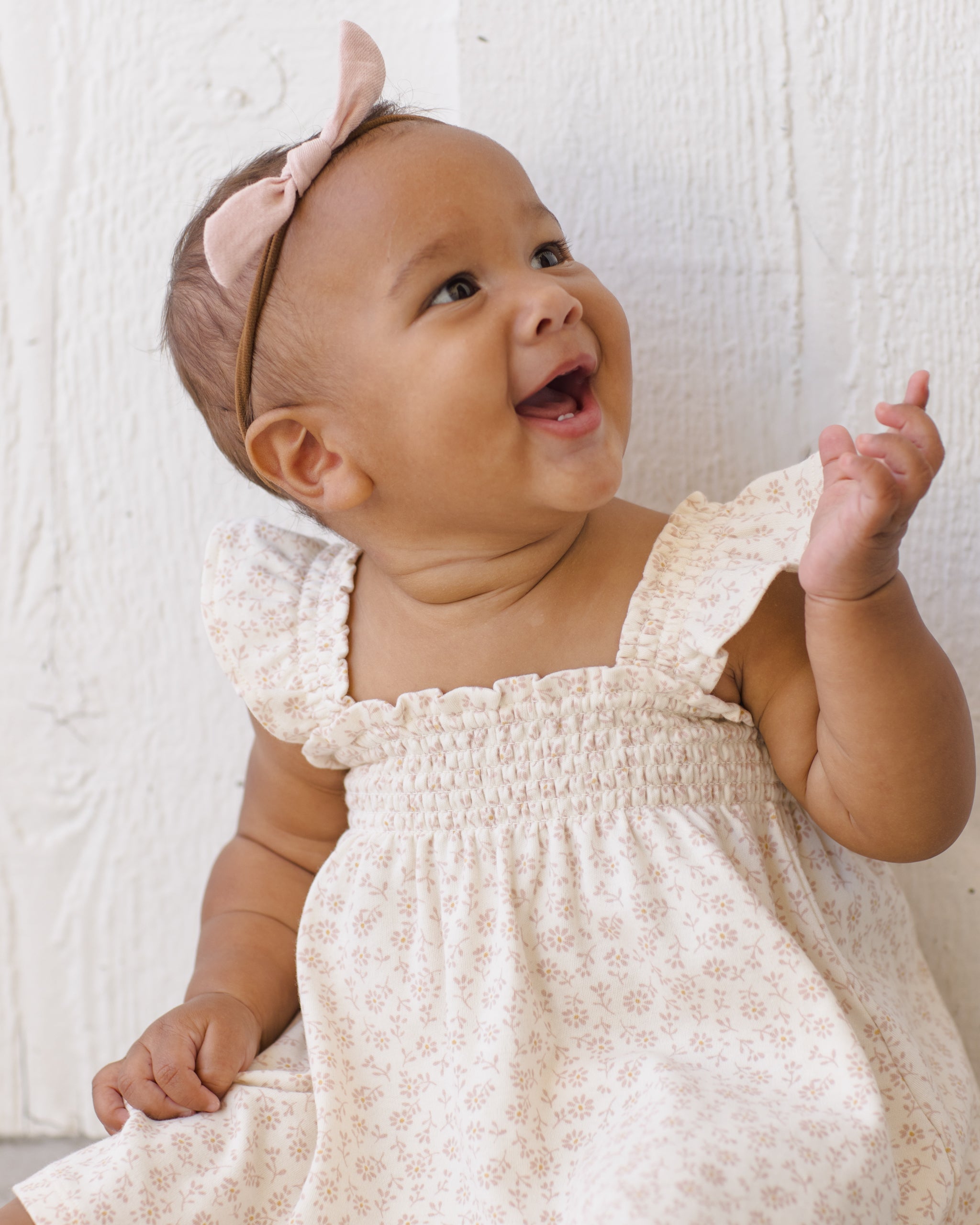 Smocked Jersey Dress Ditsy – Quincy Mae