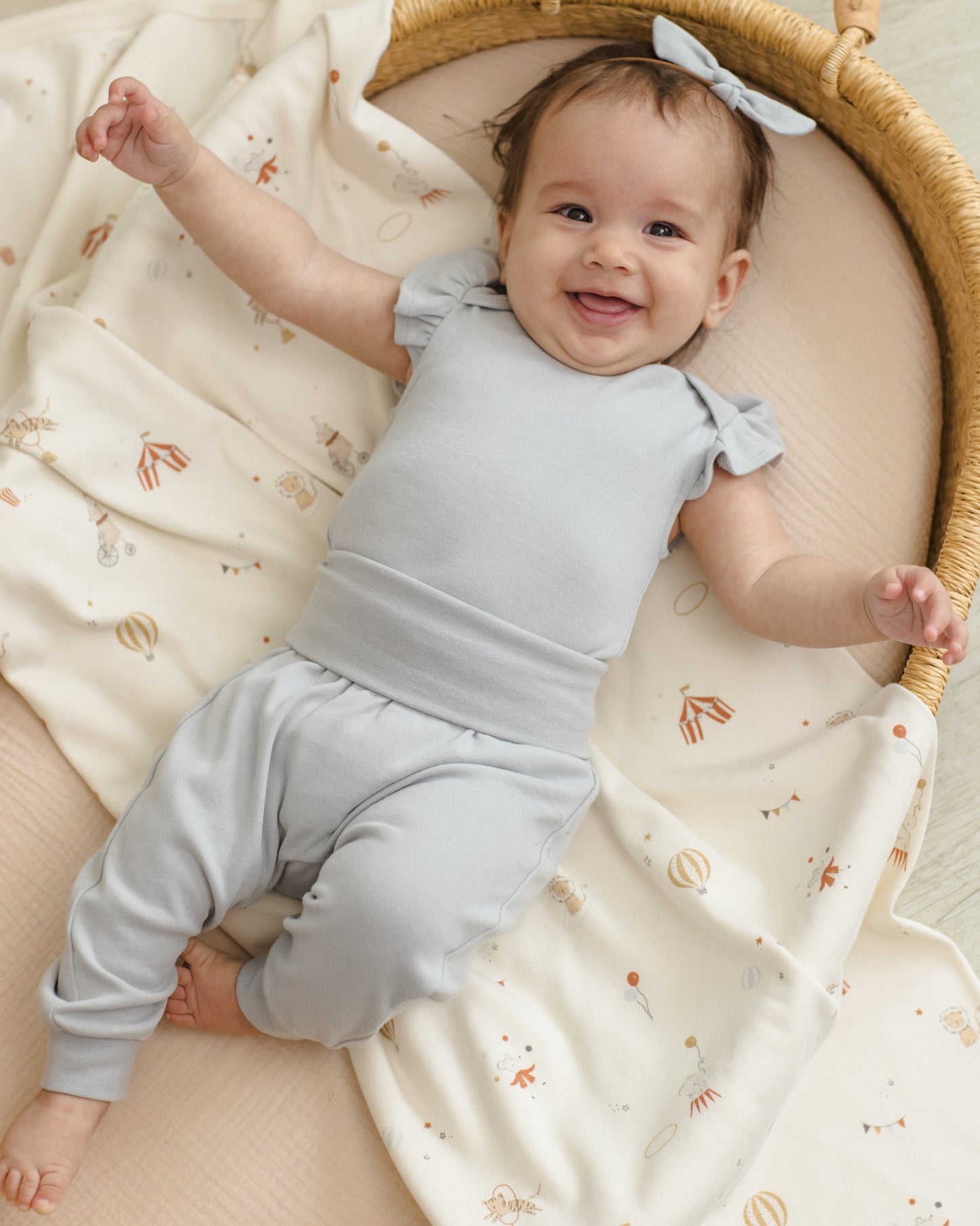 Flutter Sleeve Bodysuit Sky - Rylee + Cru | Kids Clothes | Trendy Baby Clothes | Modern Infant Outfits |