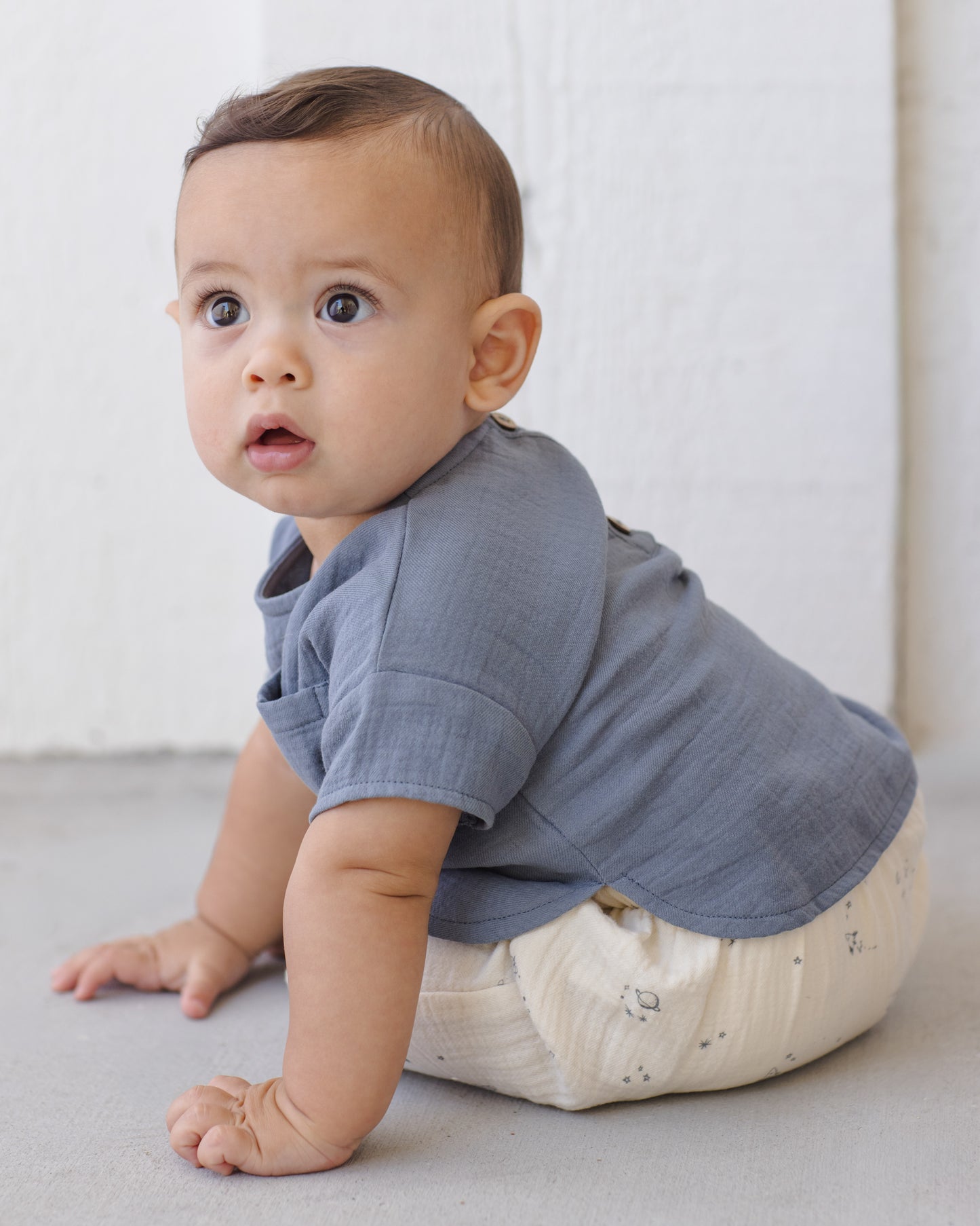 Woven Boxy Top Ocean - Rylee + Cru | Kids Clothes | Trendy Baby Clothes | Modern Infant Outfits |