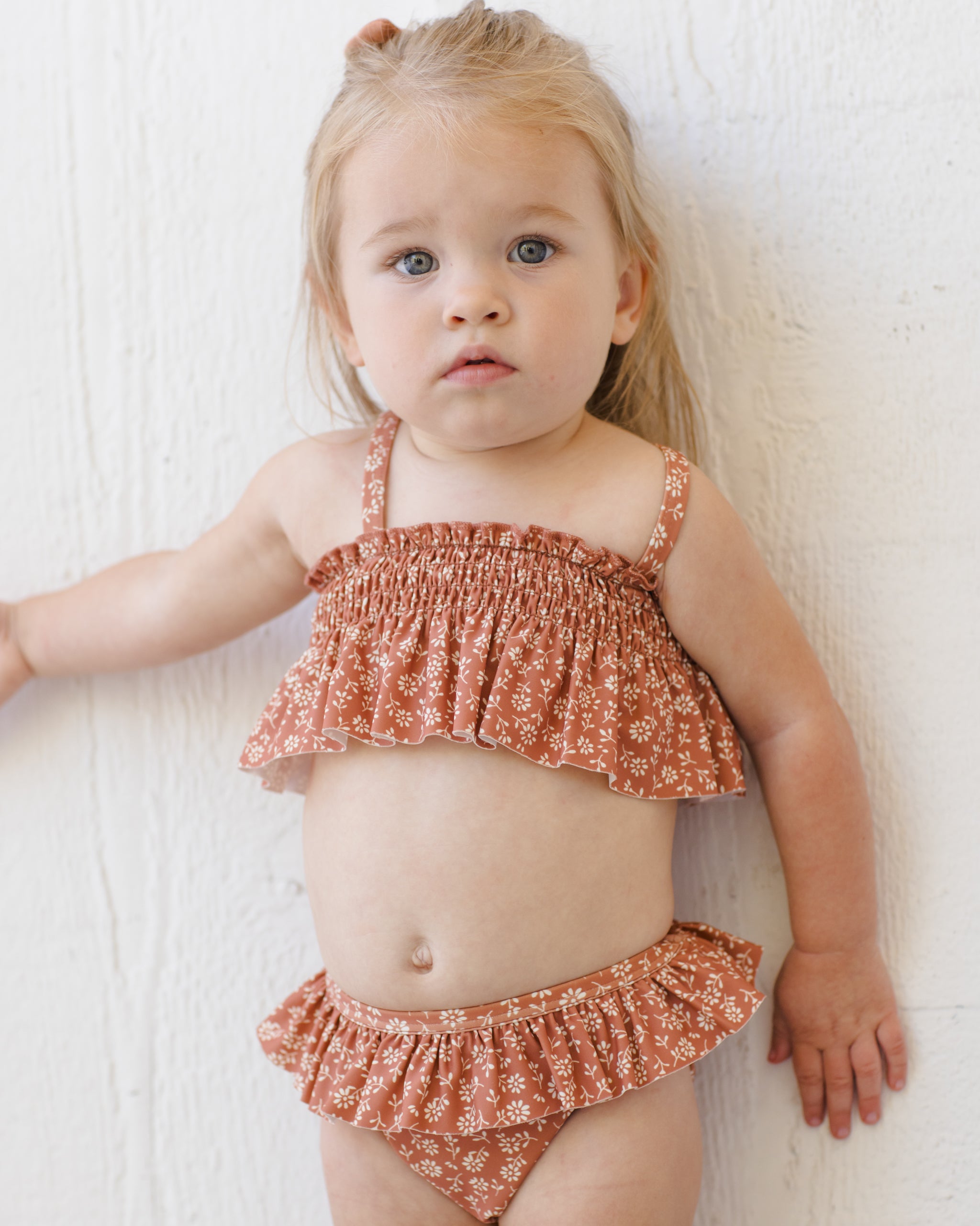 Smocked Ruffle Bikini Poppy Floral - Rylee + Cru | Kids Clothes | Trendy Baby Clothes | Modern Infant Outfits |