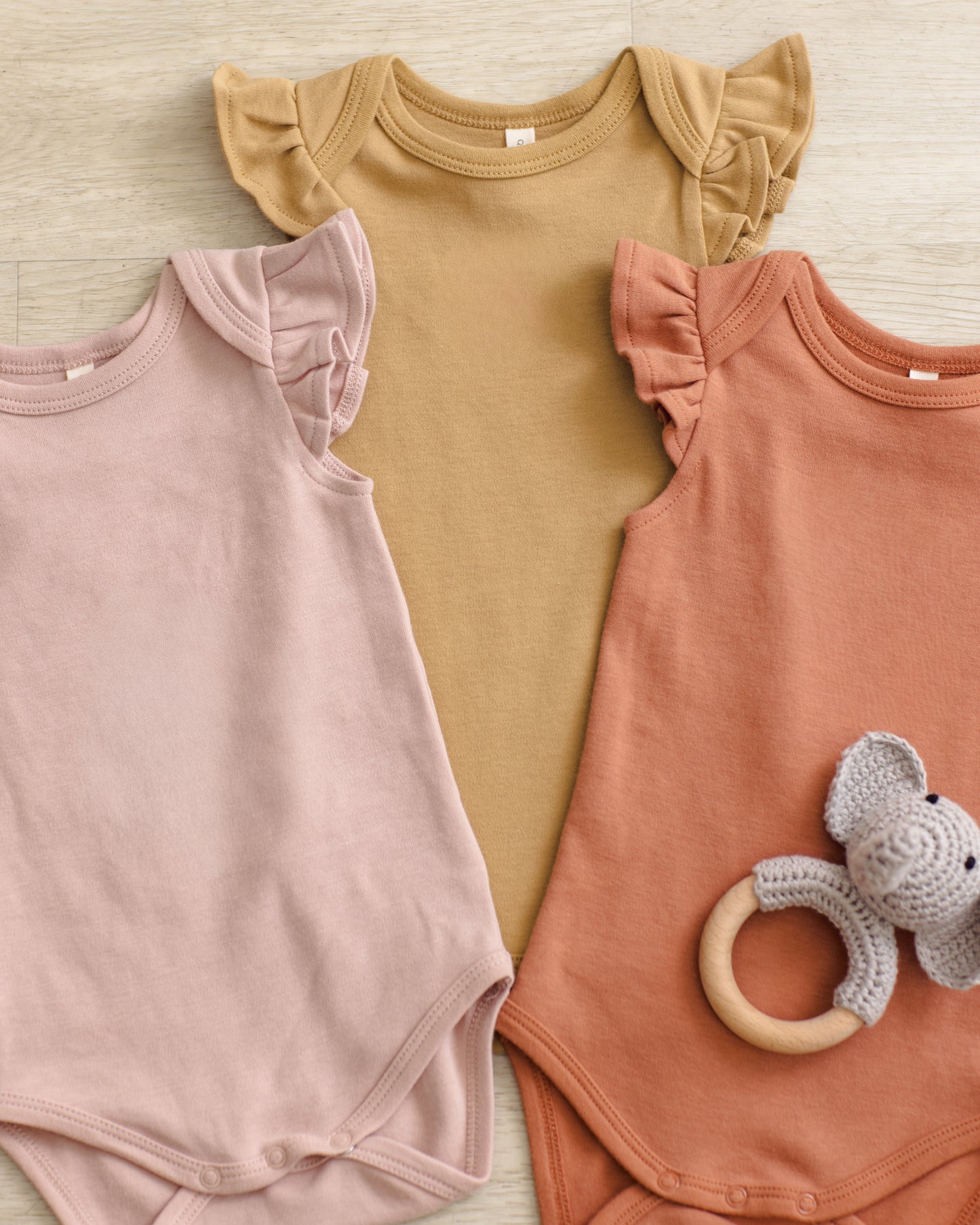 Flutter Sleeve Bodysuit Honey - Rylee + Cru | Kids Clothes | Trendy Baby Clothes | Modern Infant Outfits |