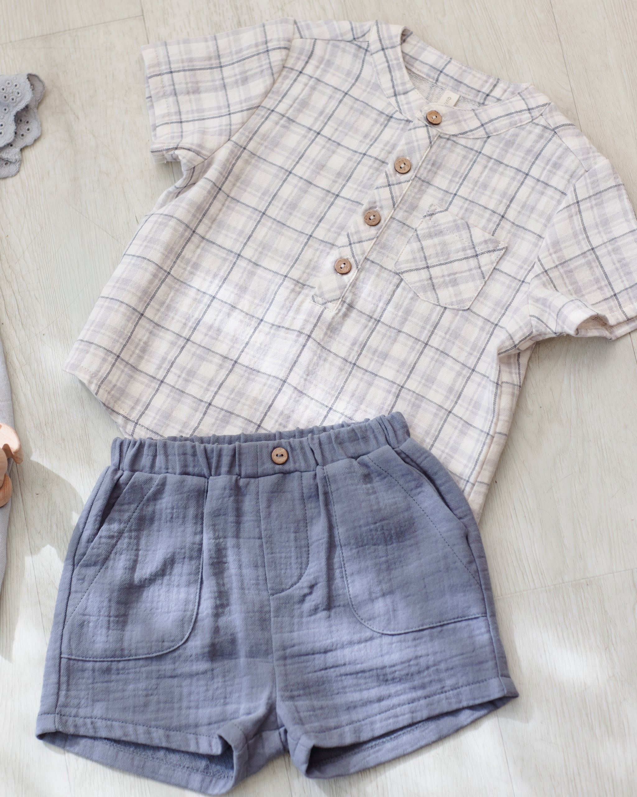 Jaxson Shirt Blue Plaid - Rylee + Cru | Kids Clothes | Trendy Baby Clothes | Modern Infant Outfits |