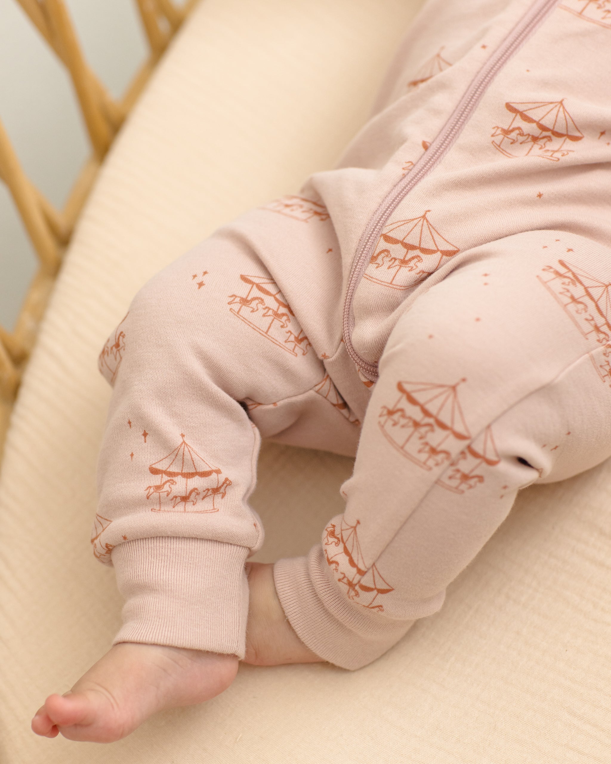Zip Longsleeve Sleeper Carousel - Rylee + Cru | Kids Clothes | Trendy Baby Clothes | Modern Infant Outfits |