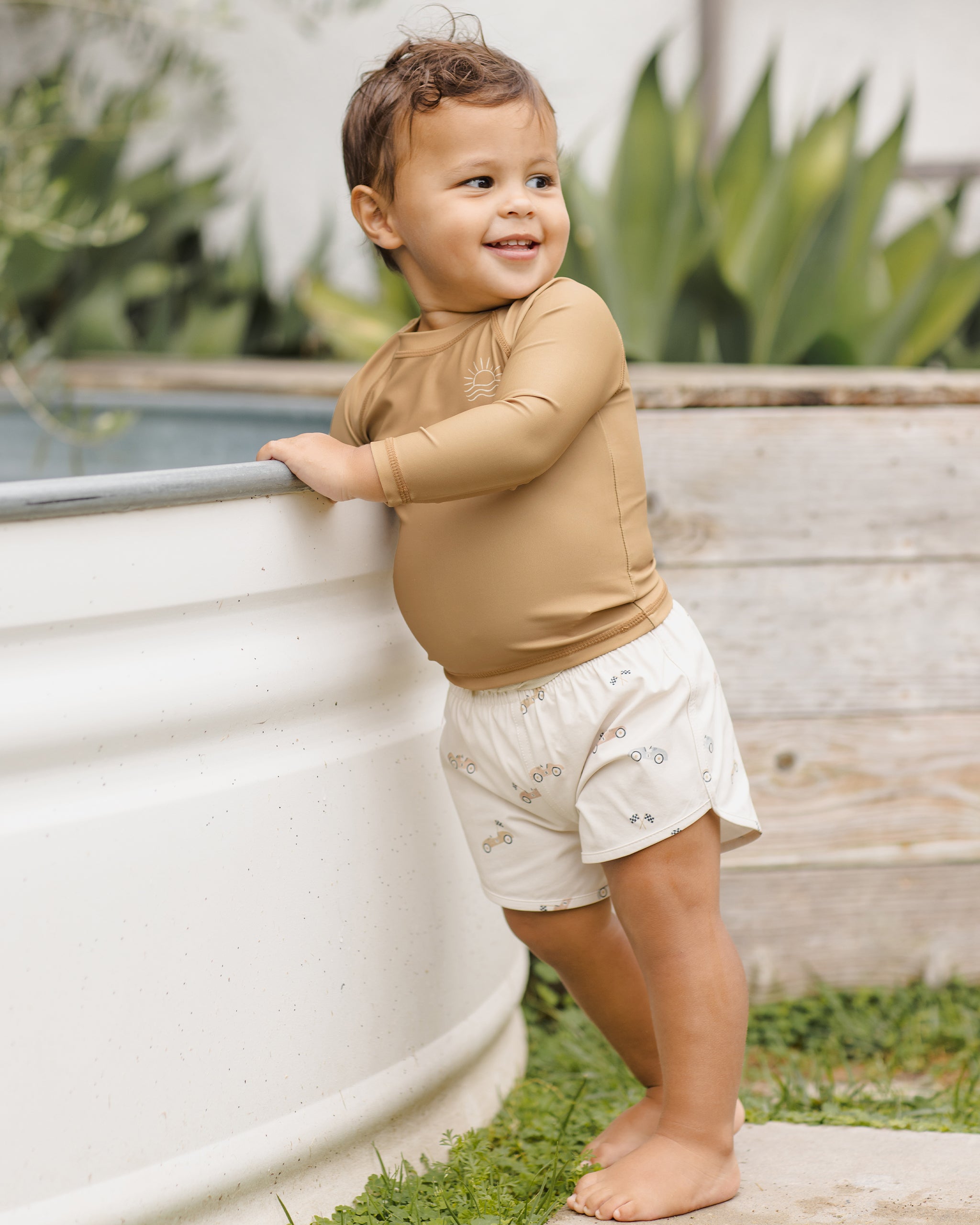 Boys Swim Short Race Car - Rylee + Cru | Kids Clothes | Trendy Baby Clothes | Modern Infant Outfits |