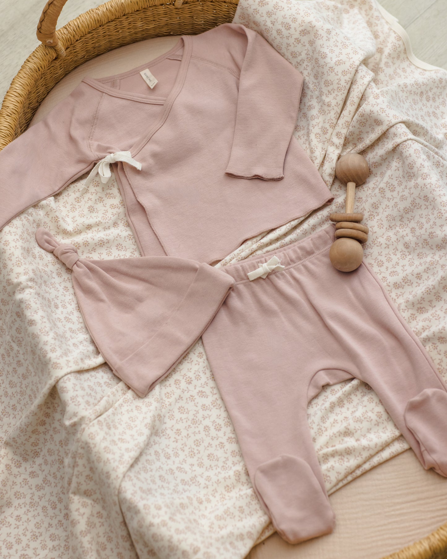 Wrap Top + Footed Pant Set Blush - Rylee + Cru | Kids Clothes | Trendy Baby Clothes | Modern Infant Outfits |