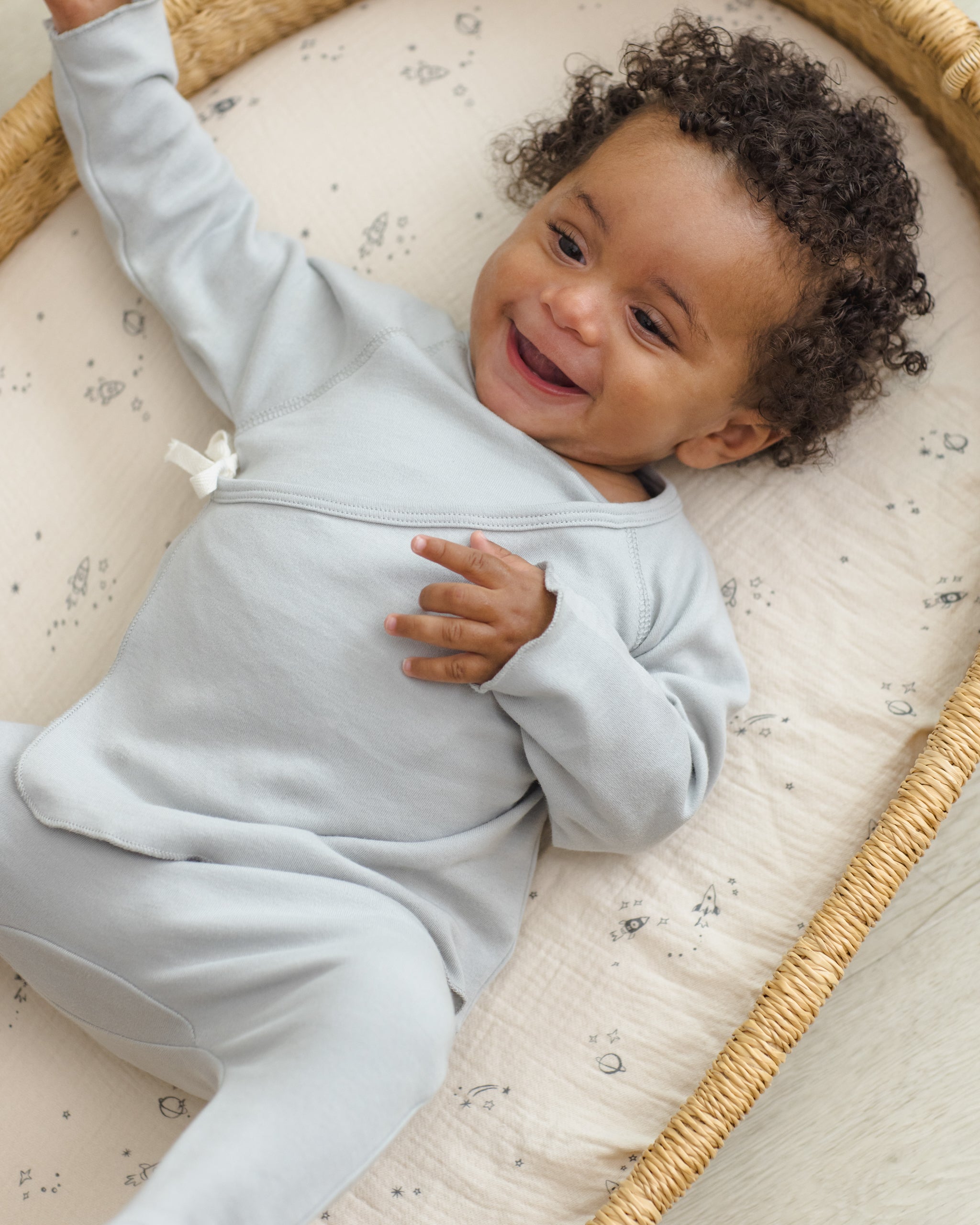 Wrap Top + Footed Pant Set Sky – Quincy Mae