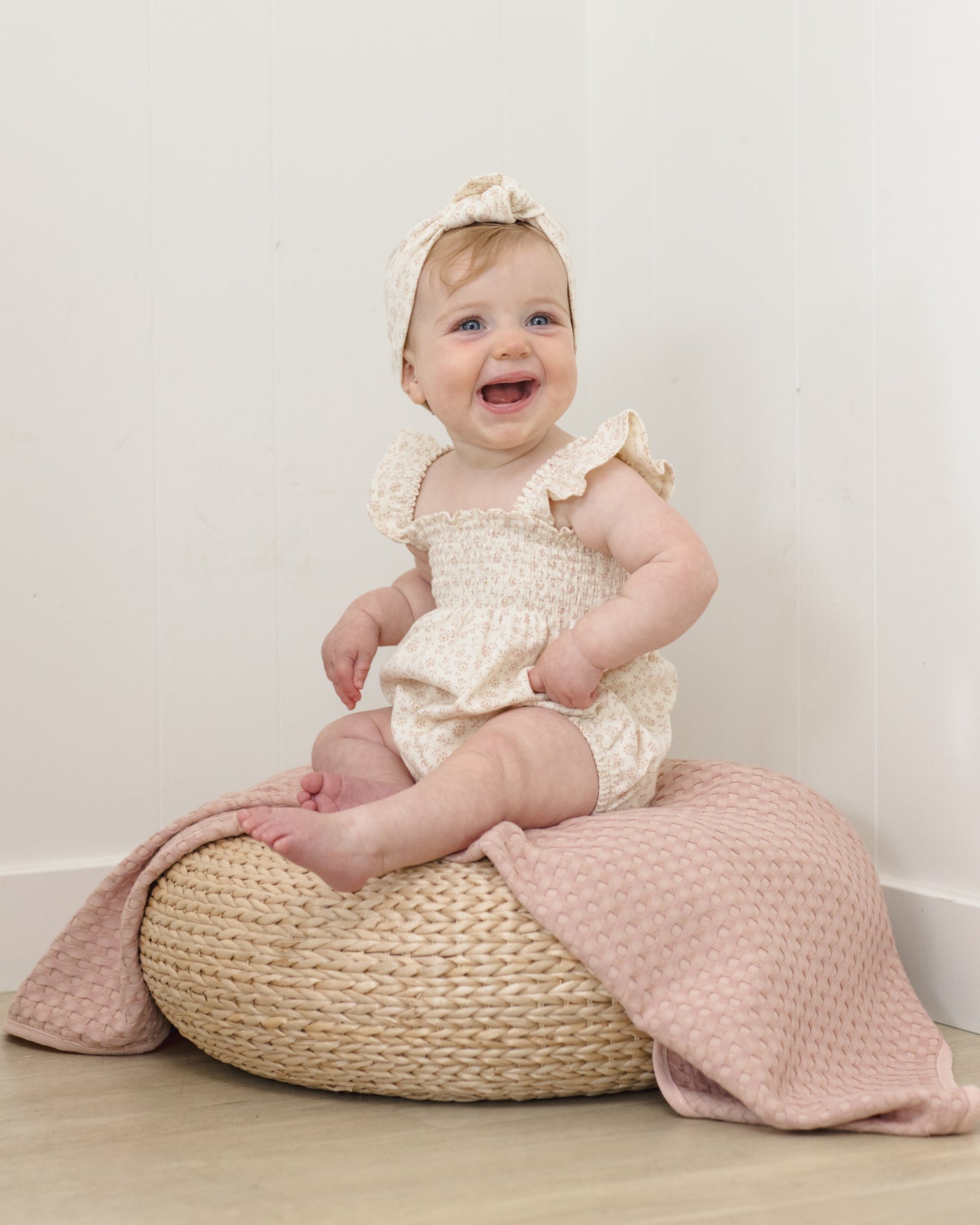 Smocked Ruffle Sleeve Romper Ditsy - Rylee + Cru | Kids Clothes | Trendy Baby Clothes | Modern Infant Outfits |