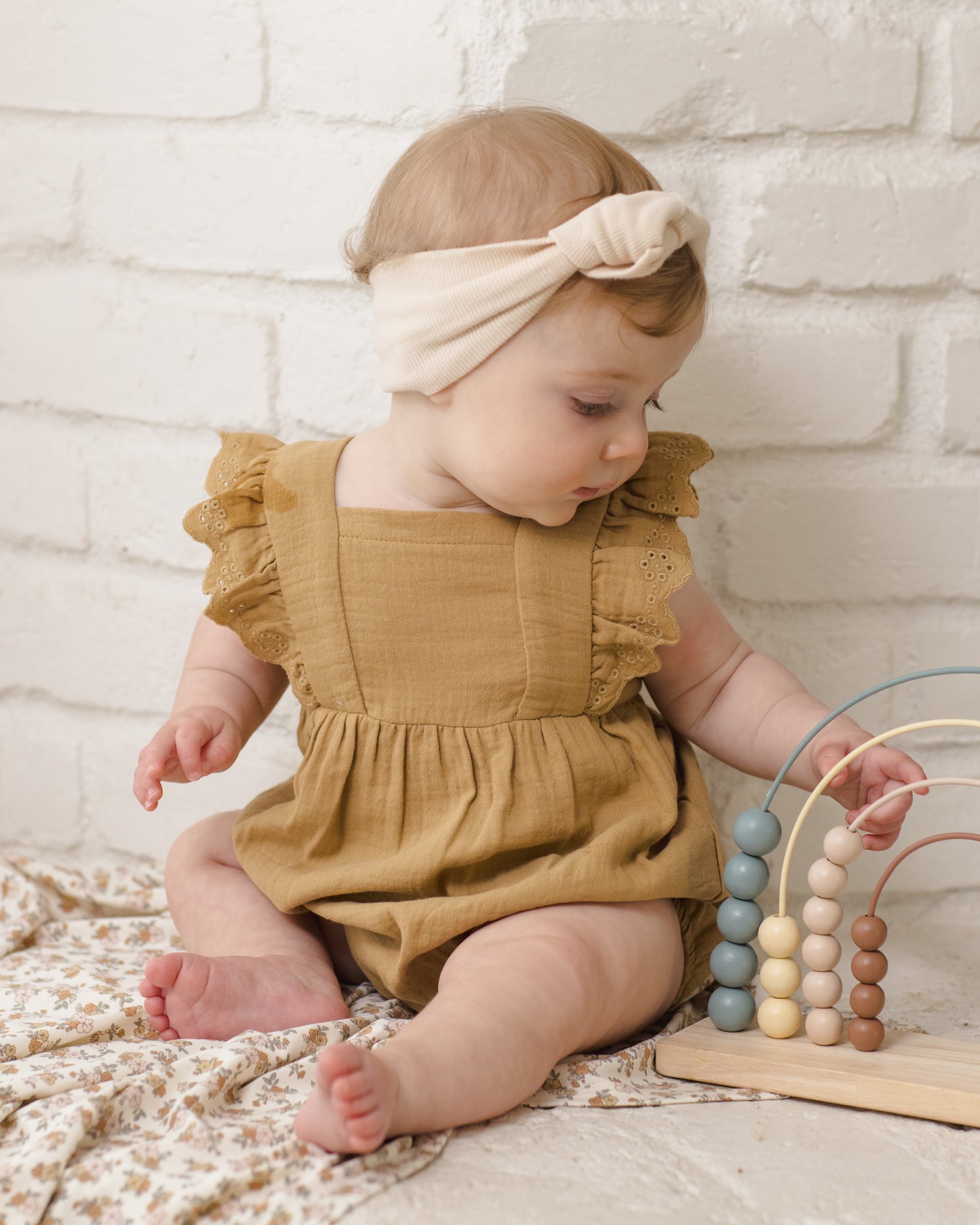 Naomi Romper Honey - Rylee + Cru | Kids Clothes | Trendy Baby Clothes | Modern Infant Outfits |