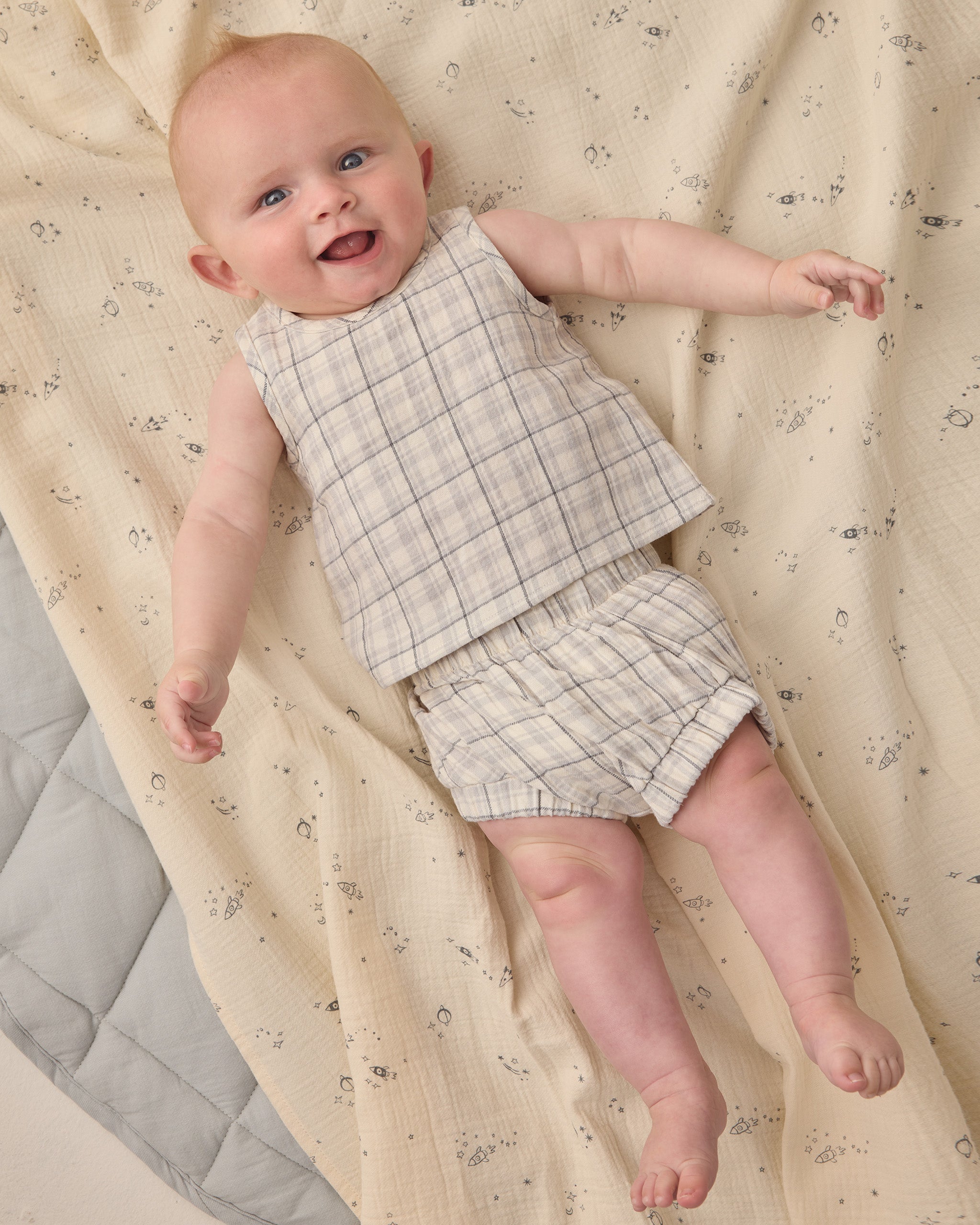 Woven Tank Set Blue Plaid - Rylee + Cru | Kids Clothes | Trendy Baby Clothes | Modern Infant Outfits |