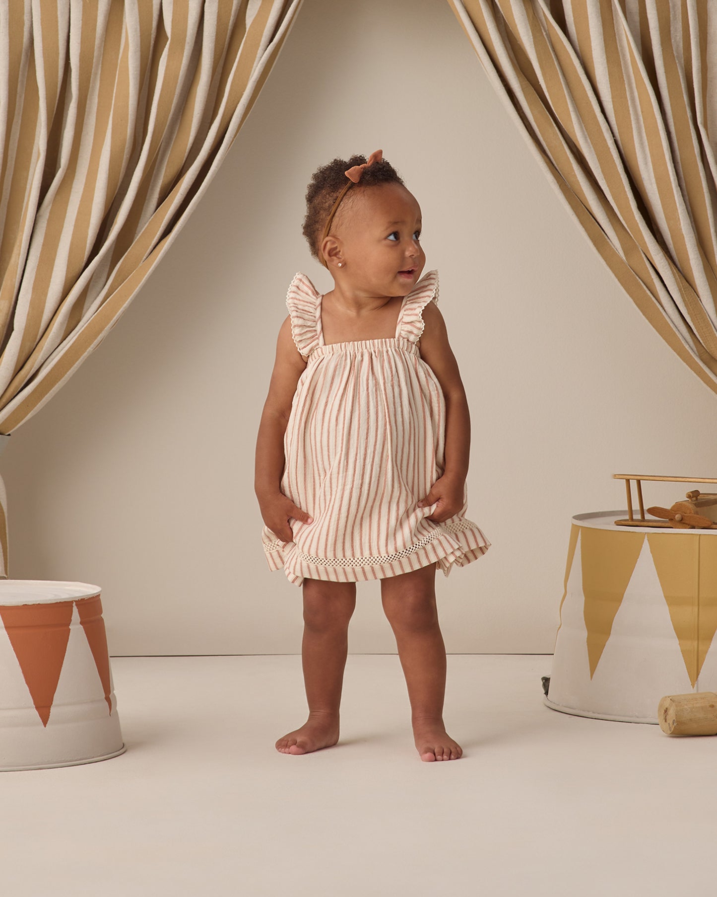 Ruffle Tank Dress Vintage Stripe - Rylee + Cru | Kids Clothes | Trendy Baby Clothes | Modern Infant Outfits |