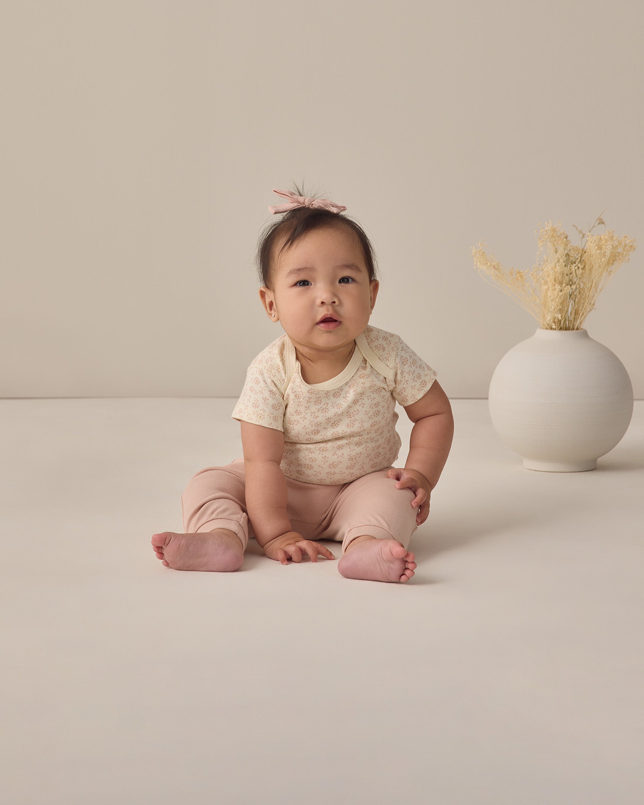 Short Sleeve Bodysuit Pack Ditsy, Blush - Rylee + Cru | Kids Clothes | Trendy Baby Clothes | Modern Infant Outfits |