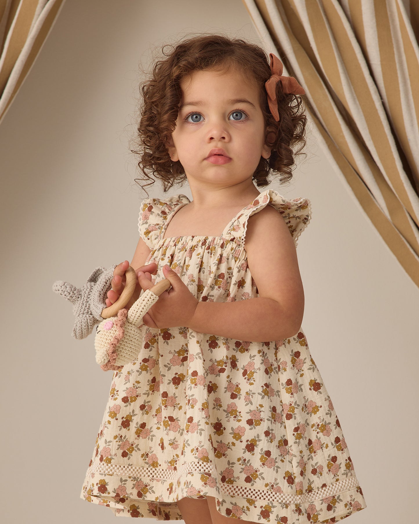 Bow W. Clip, Set Of 3 Sky, Blush, Poppy - Rylee + Cru | Kids Clothes | Trendy Baby Clothes | Modern Infant Outfits |