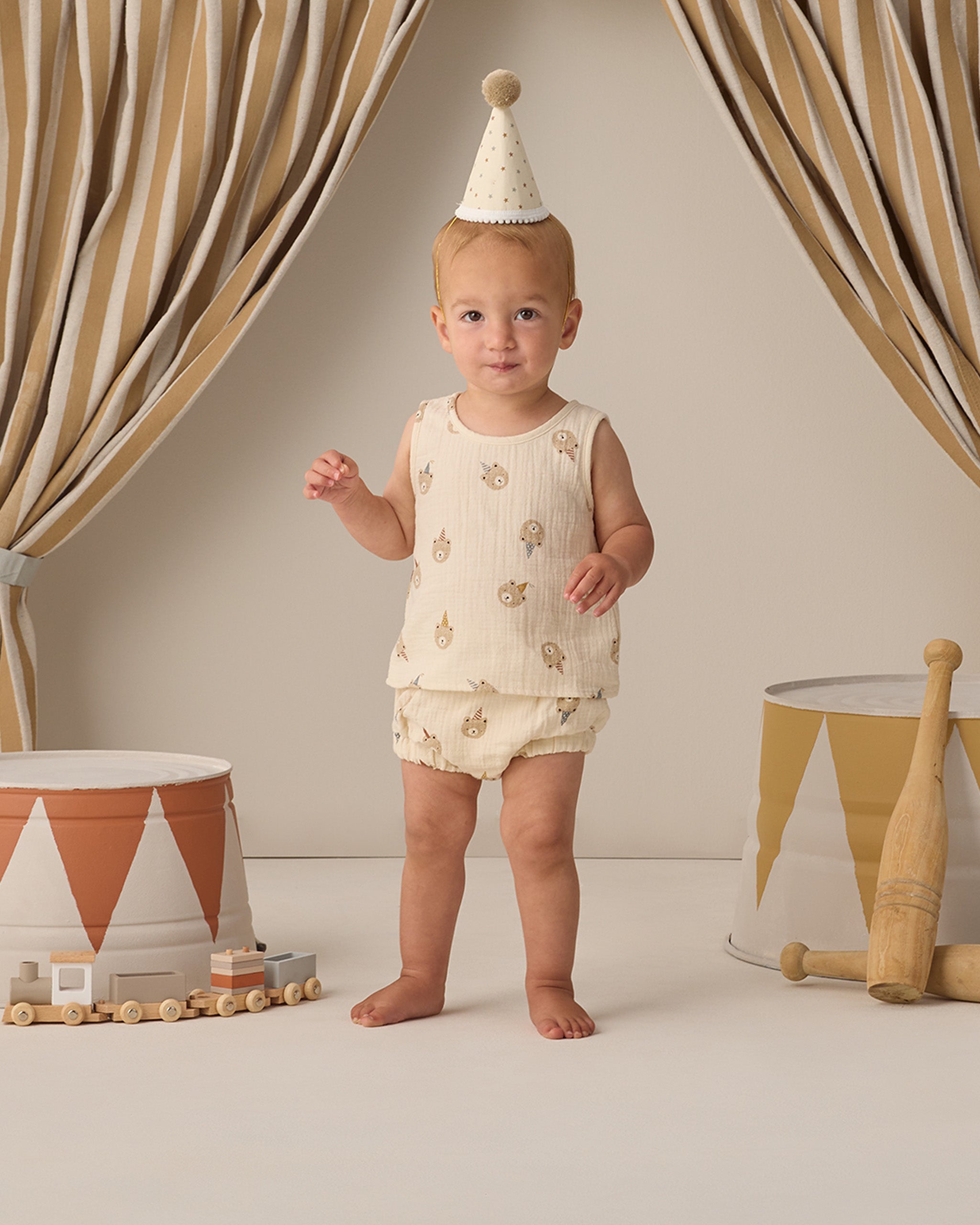 Woven Tank Set Party Bears - Rylee + Cru | Kids Clothes | Trendy Baby Clothes | Modern Infant Outfits |