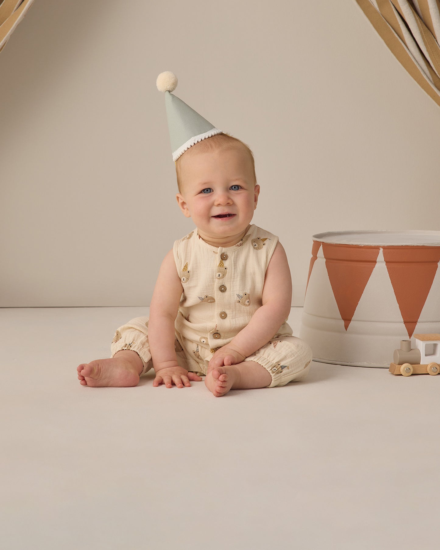 Woven Jumpsuit Party Bears - Rylee + Cru | Kids Clothes | Trendy Baby Clothes | Modern Infant Outfits |