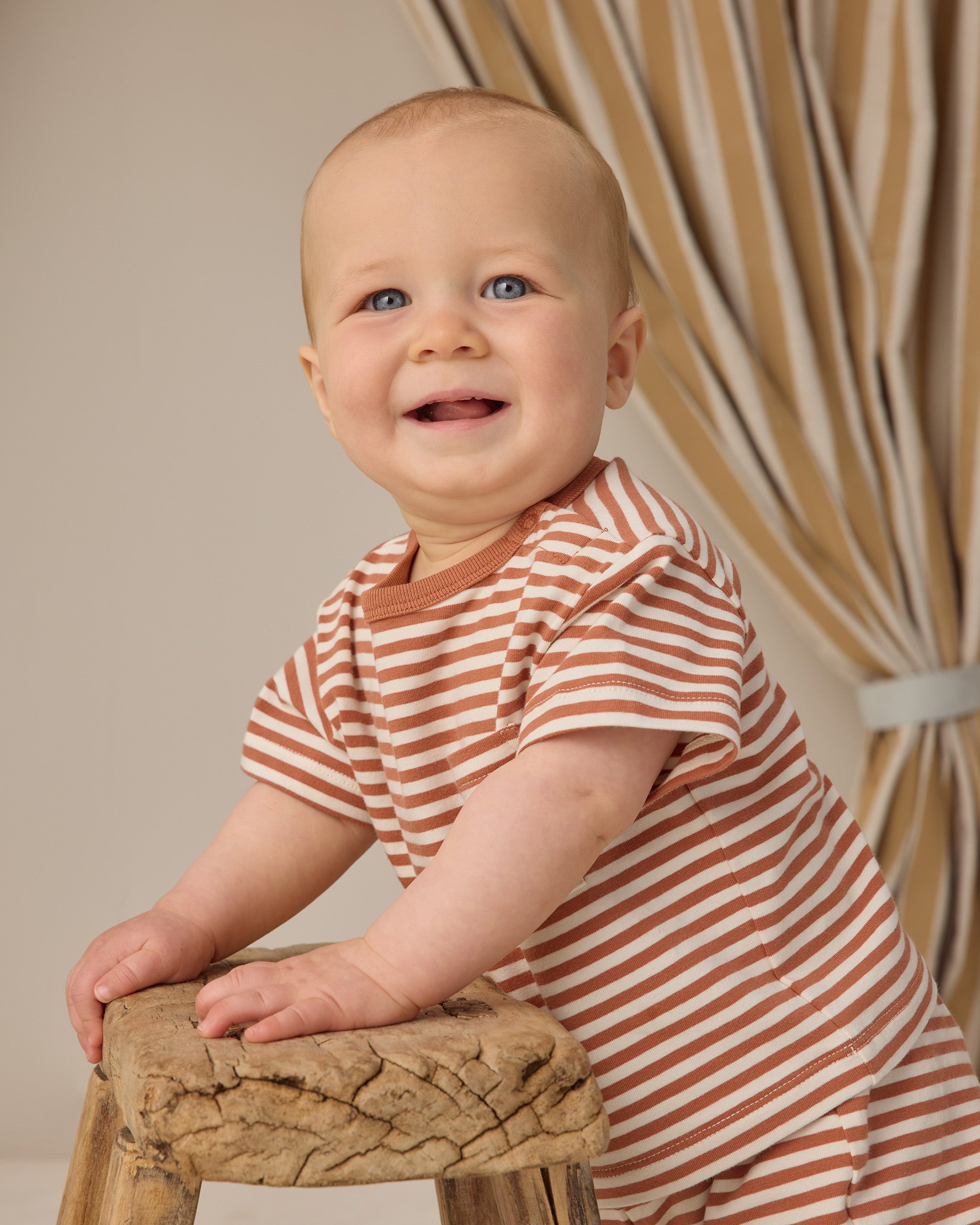 Boxy Pocket Tee + Short Set Poppy Stripe – Quincy Mae