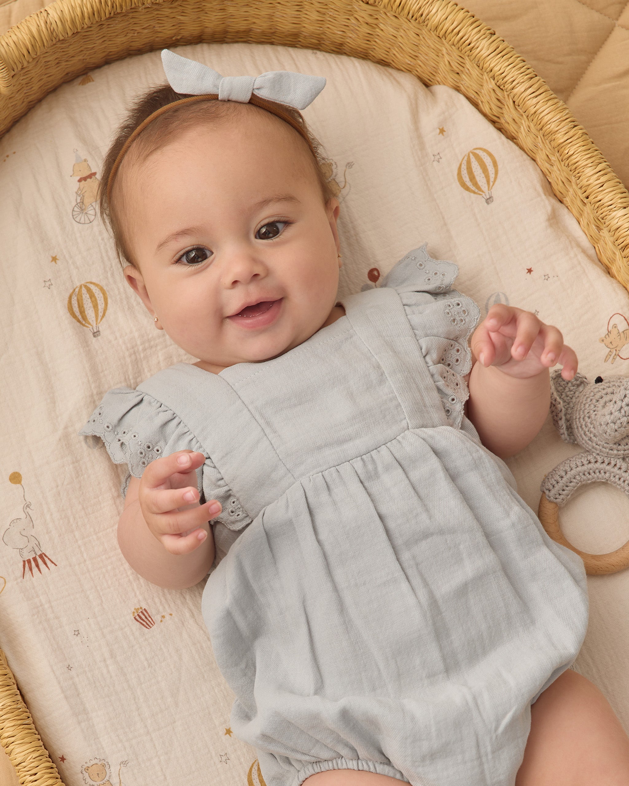 Naomi Romper Sky - Rylee + Cru | Kids Clothes | Trendy Baby Clothes | Modern Infant Outfits |