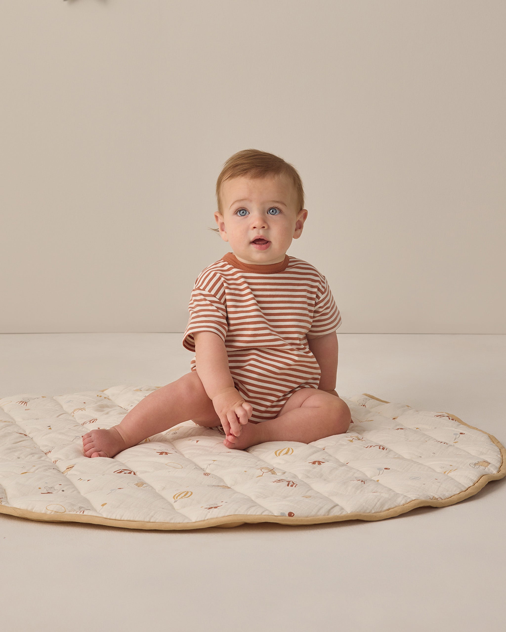 Relaxed Bubble Romper Poppy Stripe – Quincy Mae