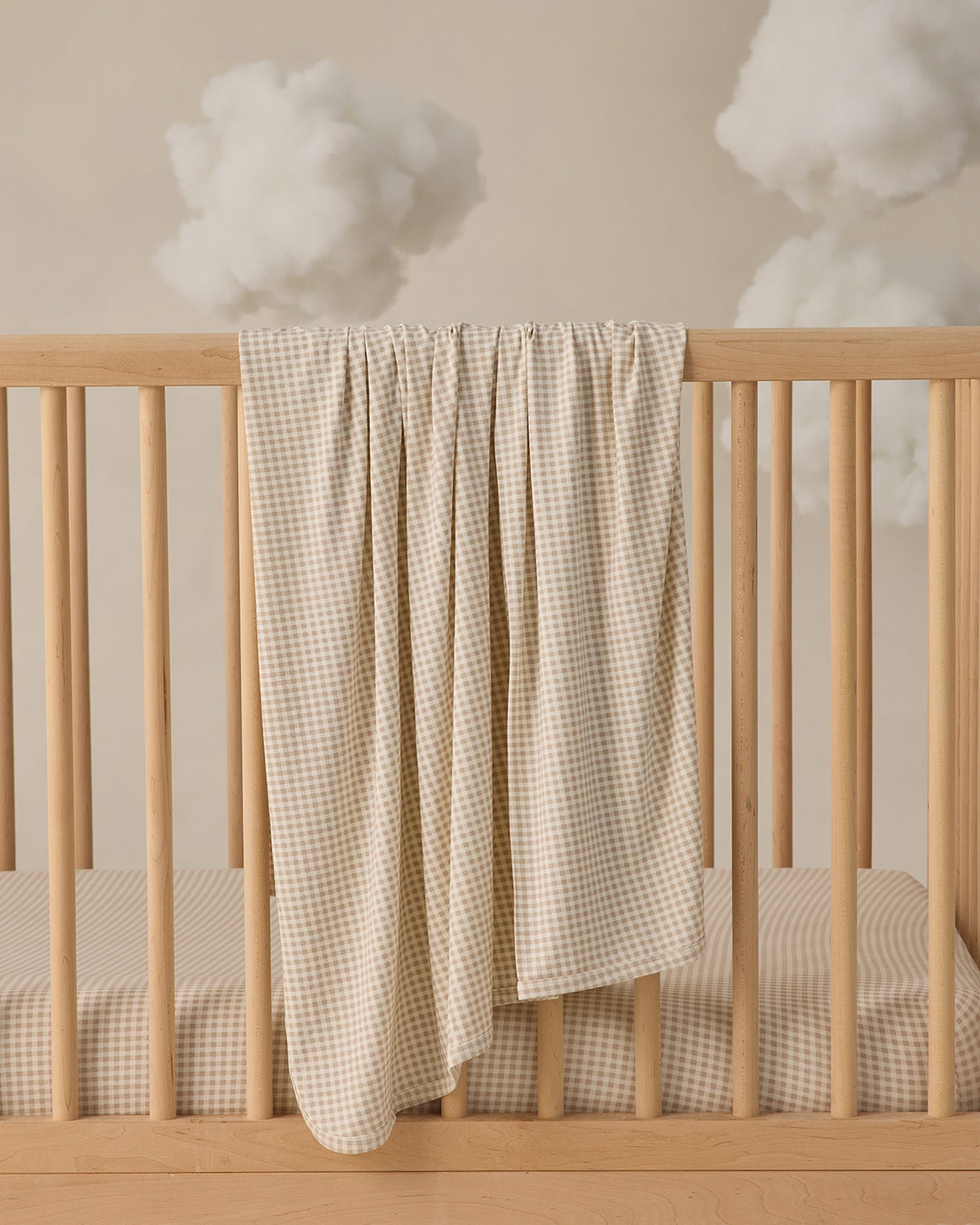 Bamboo Swaddle Oat Gingham - Rylee + Cru | Kids Clothes | Trendy Baby Clothes | Modern Infant Outfits |