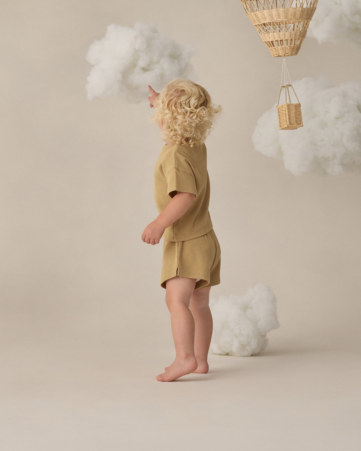Waffle Tee + Short Set Honey - Rylee + Cru | Kids Clothes | Trendy Baby Clothes | Modern Infant Outfits |