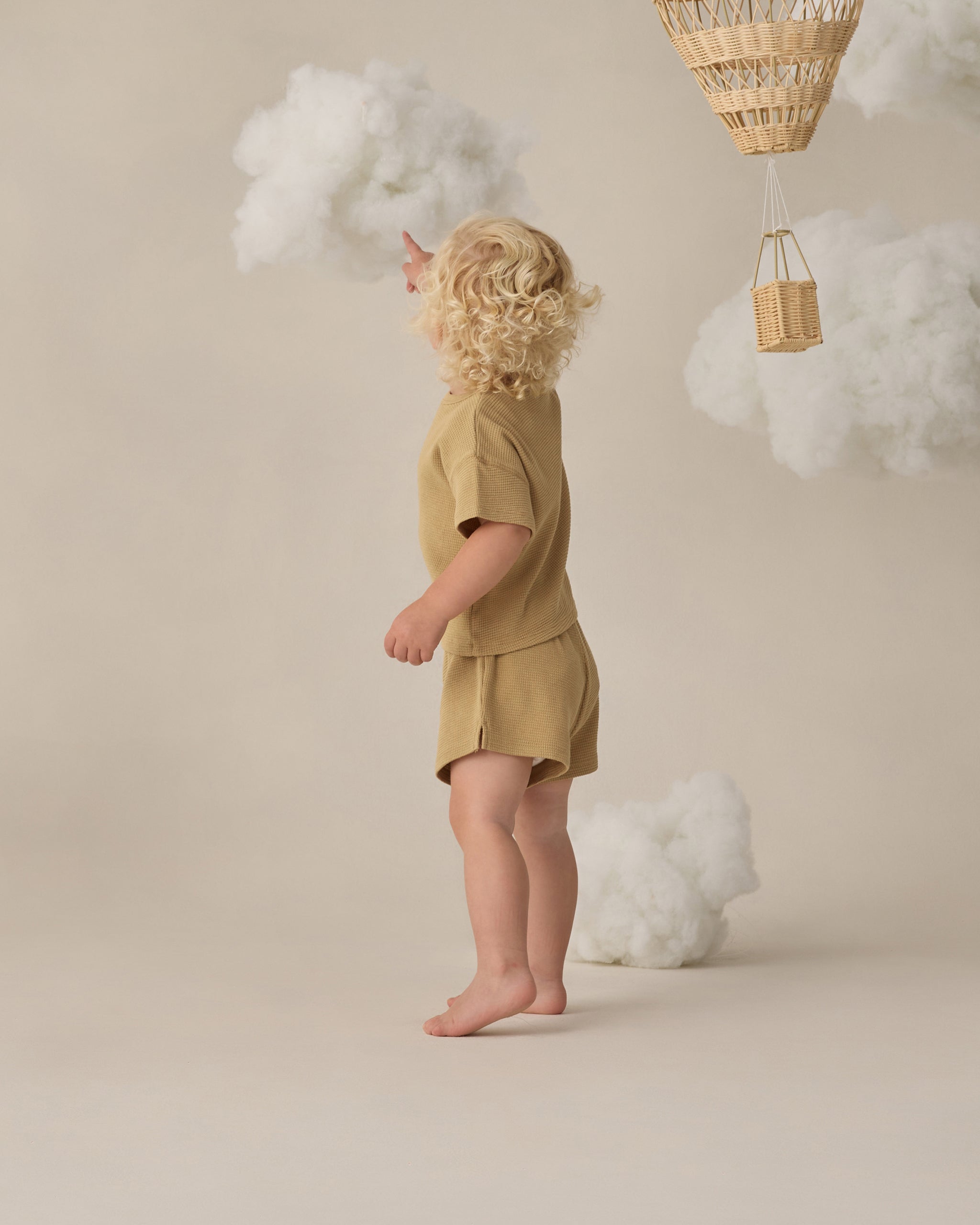 Waffle Tee + Short Set Honey - Rylee + Cru | Kids Clothes | Trendy Baby Clothes | Modern Infant Outfits |