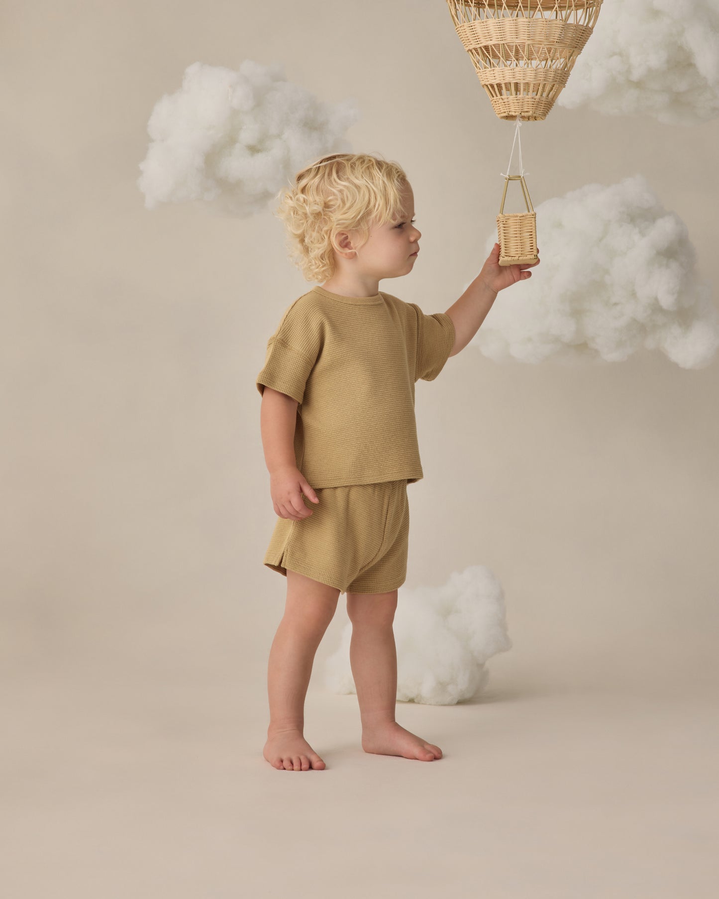 Waffle Tee + Short Set Honey - Rylee + Cru | Kids Clothes | Trendy Baby Clothes | Modern Infant Outfits |