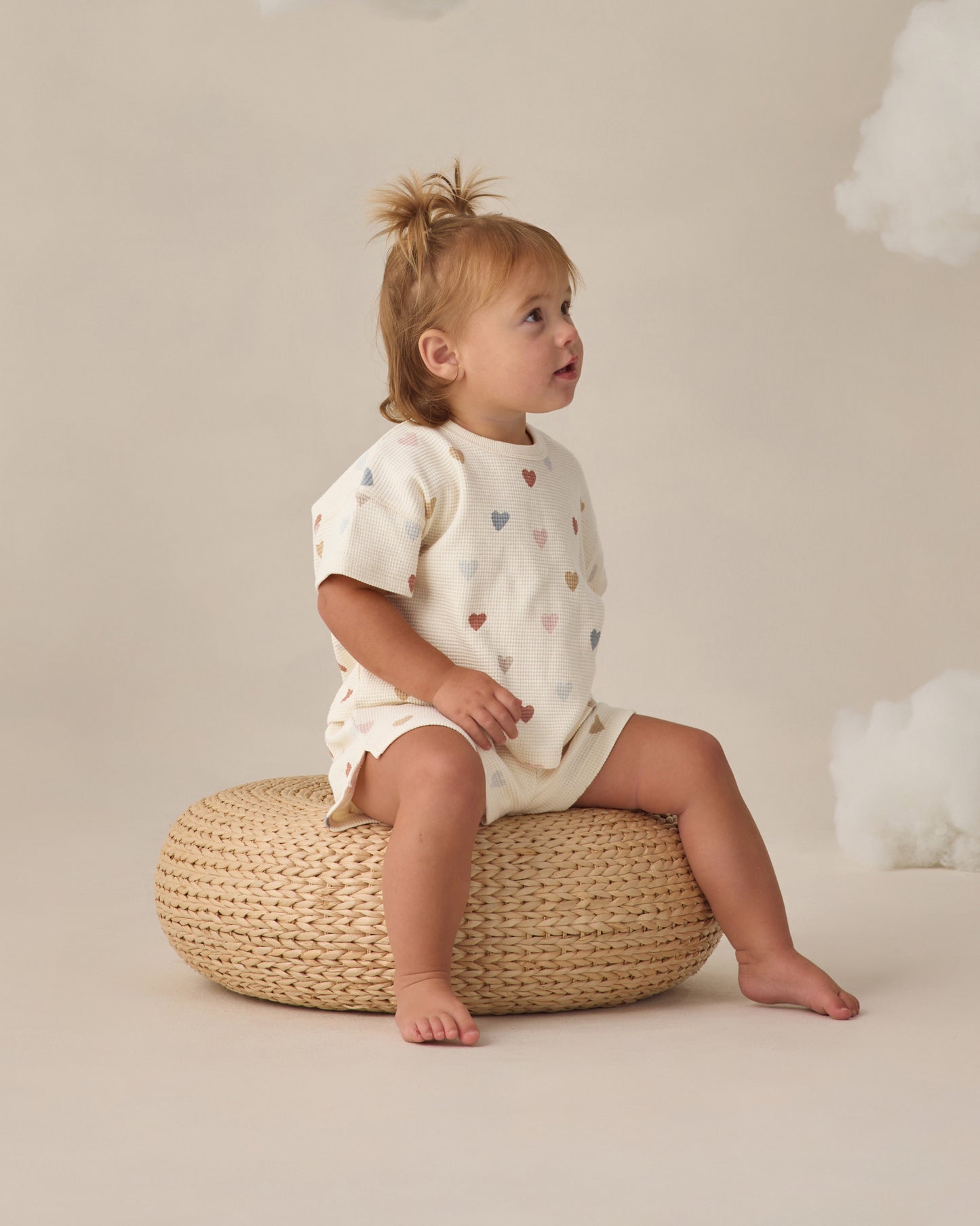 Waffle Tee + Short Set Confetti Hearts - Rylee + Cru | Kids Clothes | Trendy Baby Clothes | Modern Infant Outfits |