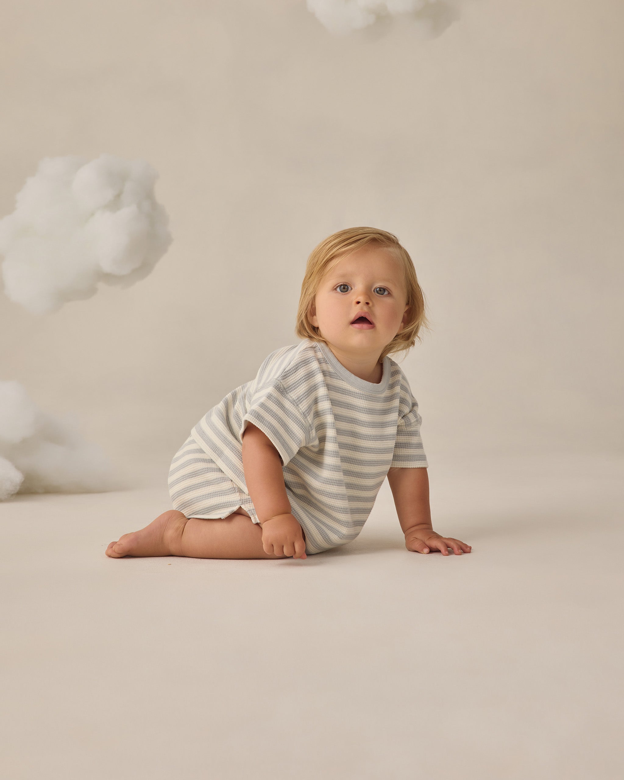 Waffle Tee + Short Set Sky Stripe – Quincy Mae