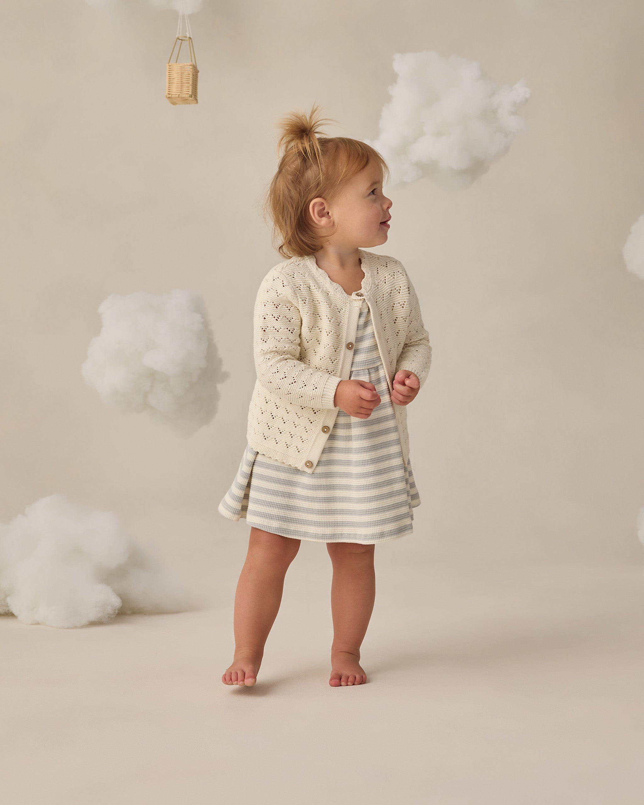 toddler crochet flutter-sleeve dress - ivory Ethel Fancy Pinafore in Antique Ivory Only Little Once