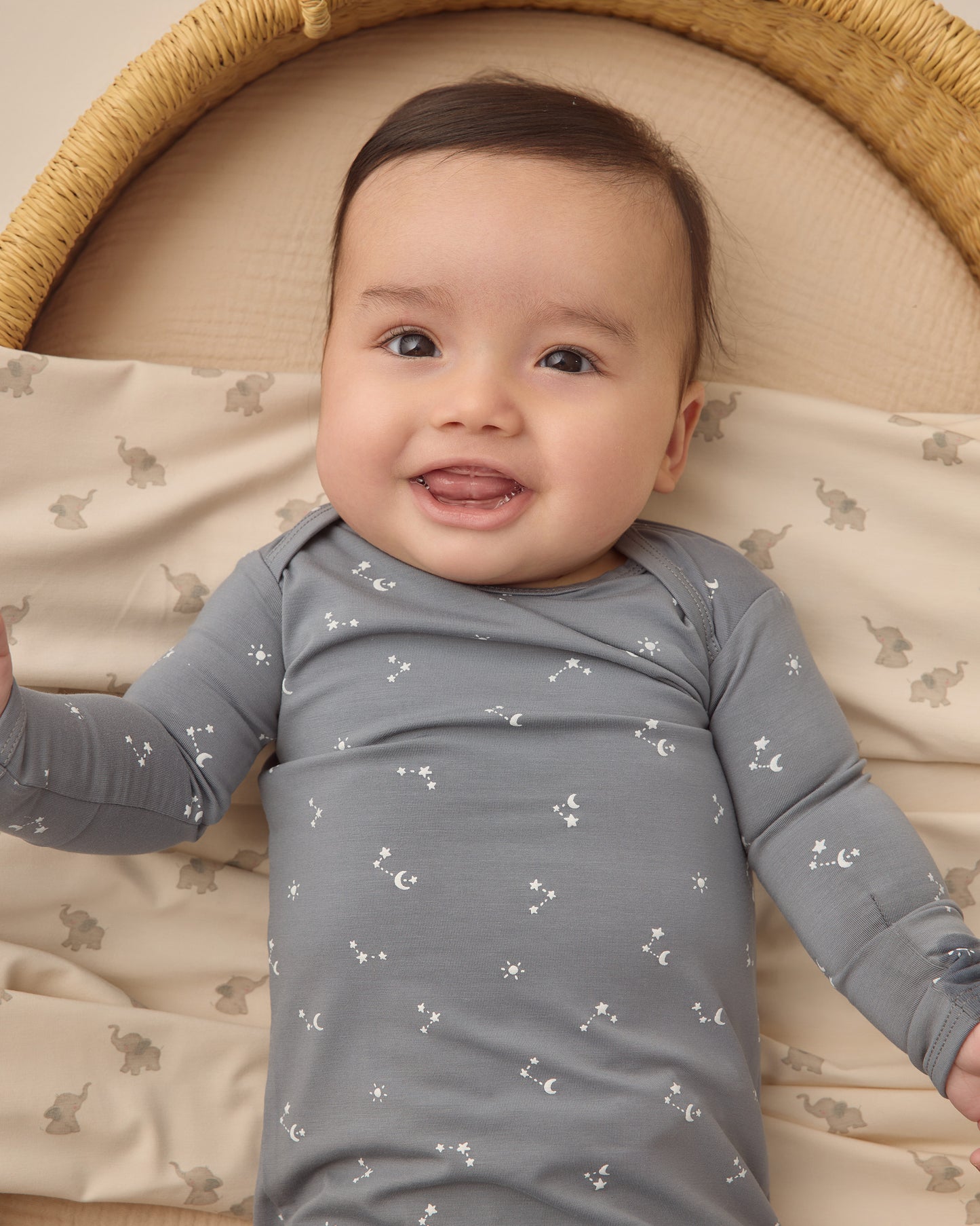 Bamboo Baby Gown + Hat Set Starlight - Rylee + Cru | Kids Clothes | Trendy Baby Clothes | Modern Infant Outfits |