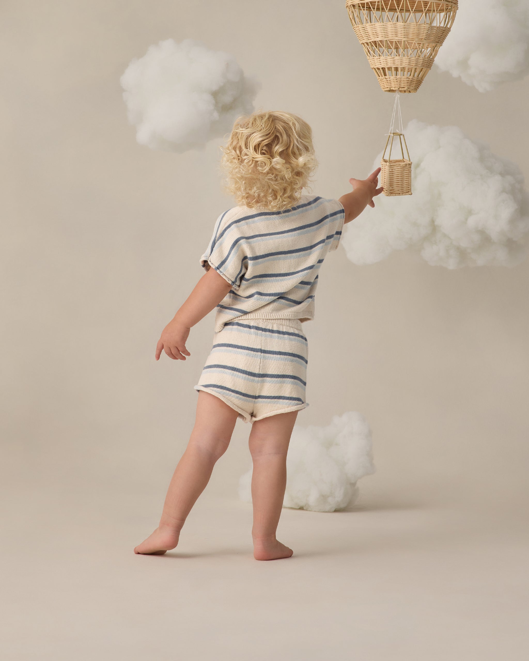 Relaxed Summer Knit Set Ocean Stripe - Rylee + Cru | Kids Clothes | Trendy Baby Clothes | Modern Infant Outfits |