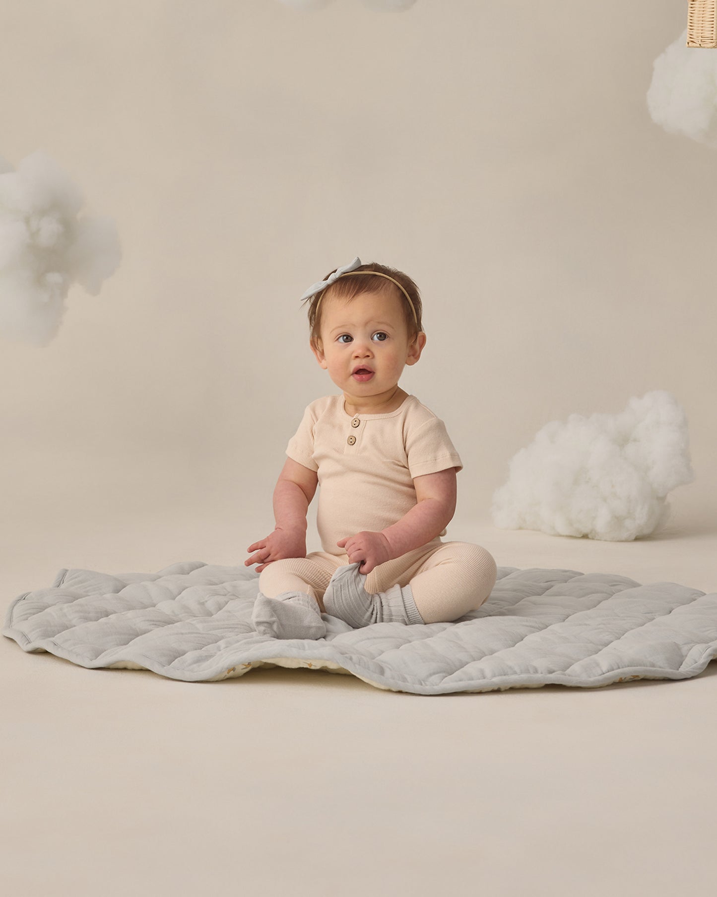 Ribbed Henley Bodysuit Ecru - Rylee + Cru | Kids Clothes | Trendy Baby Clothes | Modern Infant Outfits |
