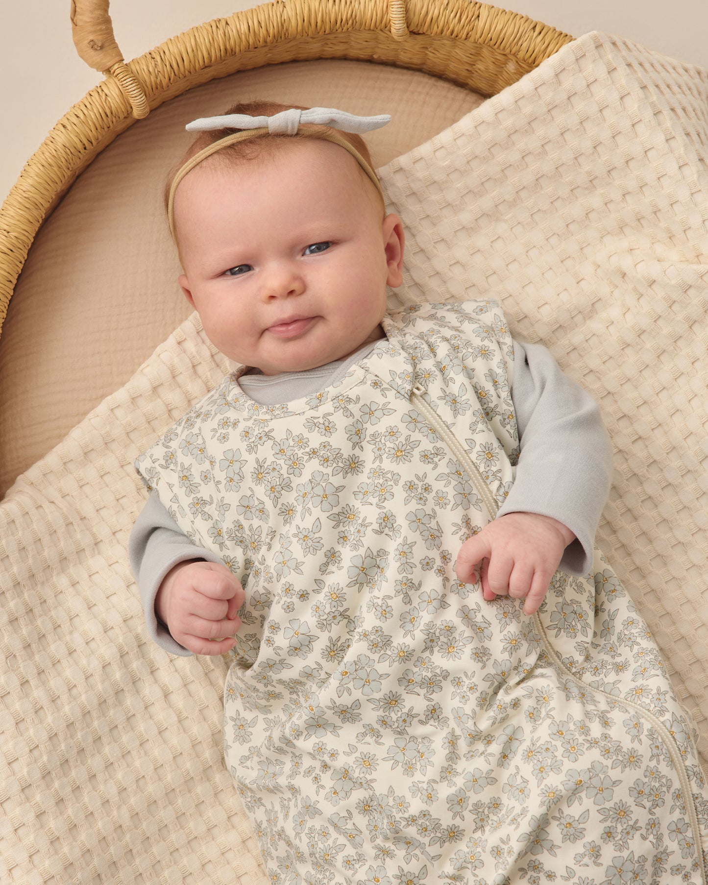 Bamboo Sleep Bag Blue Floral - Rylee + Cru | Kids Clothes | Trendy Baby Clothes | Modern Infant Outfits |